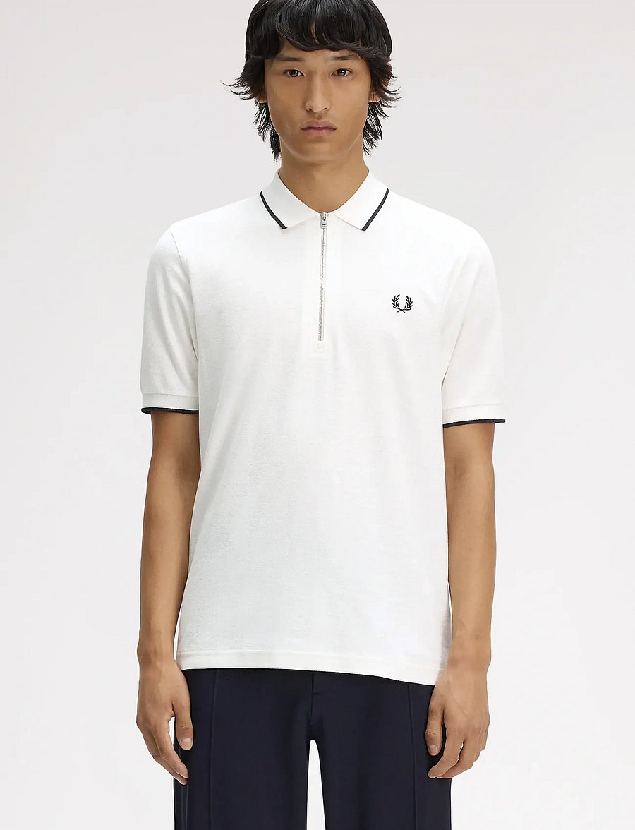 Fred Perry - CREPE PIQUE POLO SHIRT - kurzärmelig - snow white - 0