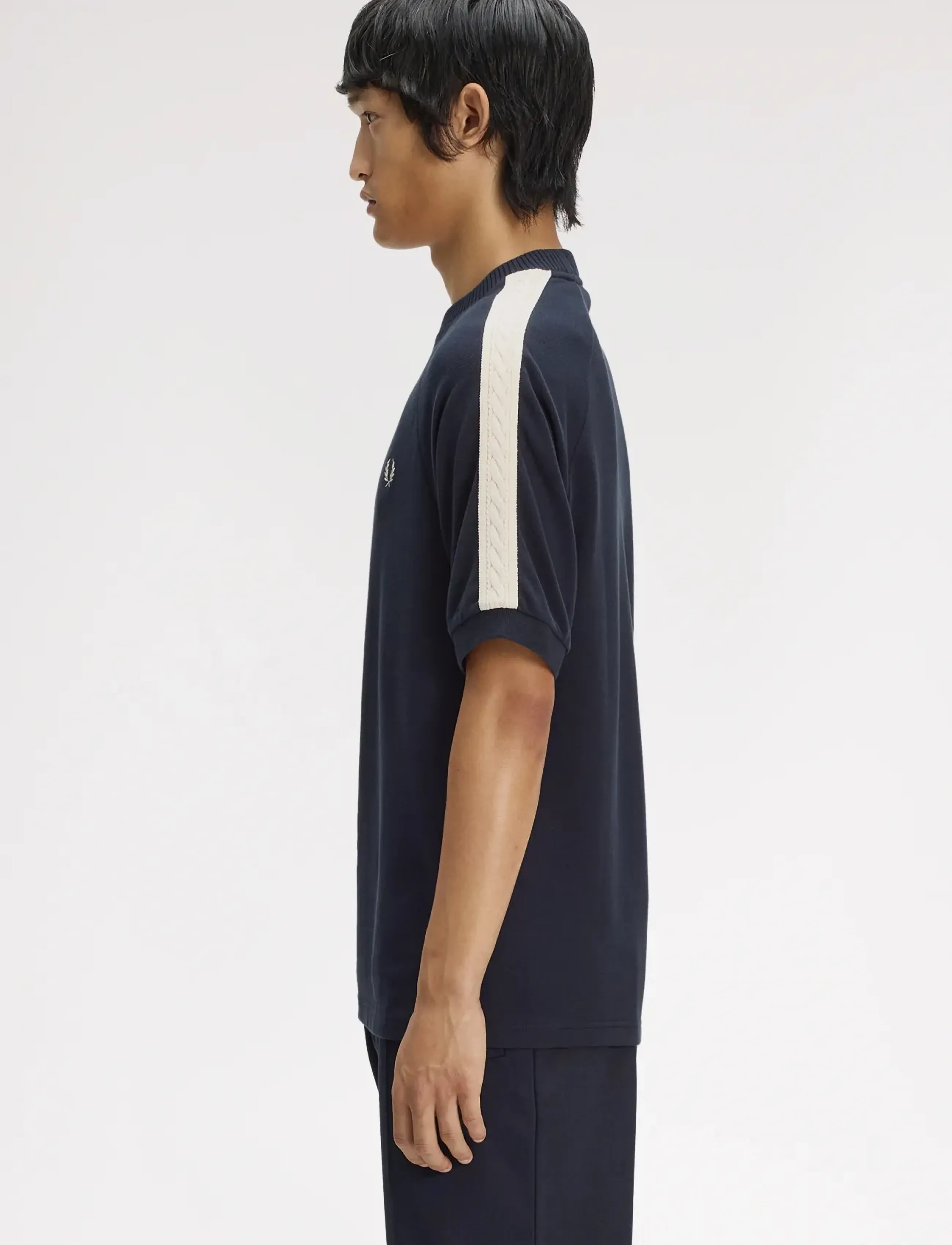 Fred Perry - CABLE TAPED T-SHIRT - short-sleeved t-shirts - navy - 3