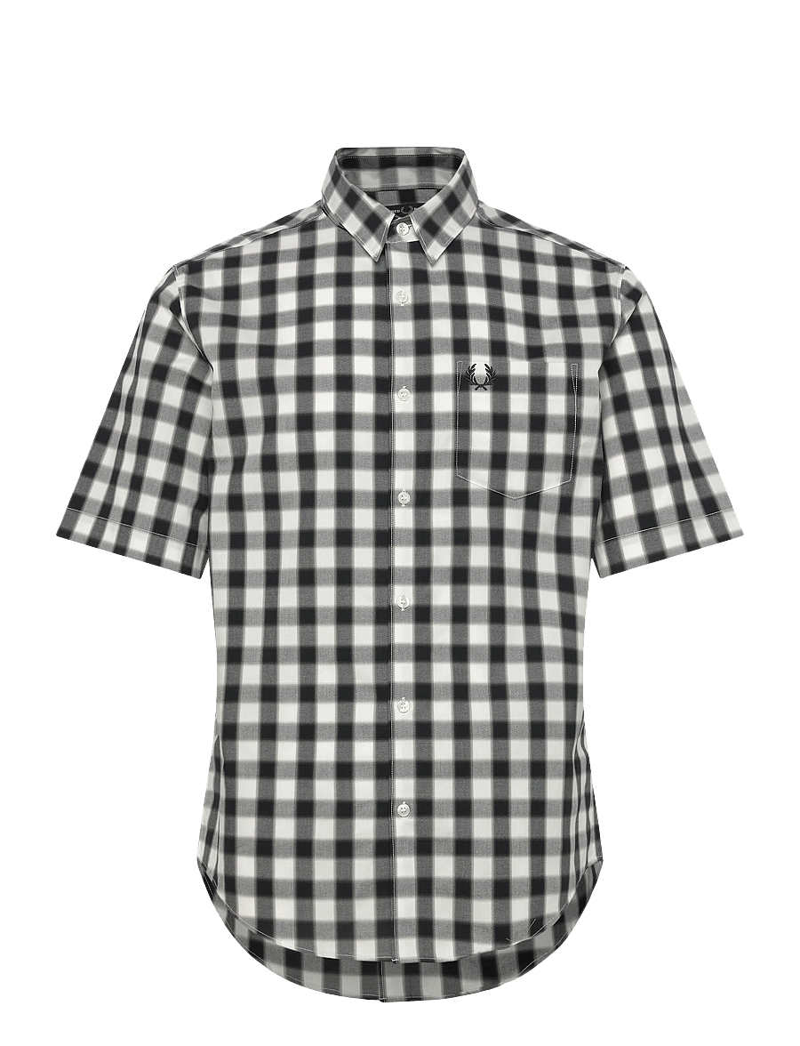 Fred Perry - BLURRED GINGHAM SHIRT - checkered shirts - snow white - 1