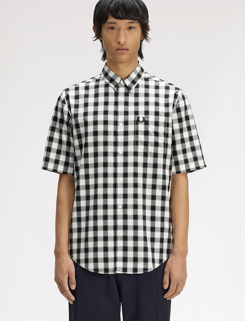 Fred Perry - BLURRED GINGHAM SHIRT - karierte hemden - snow white - 0