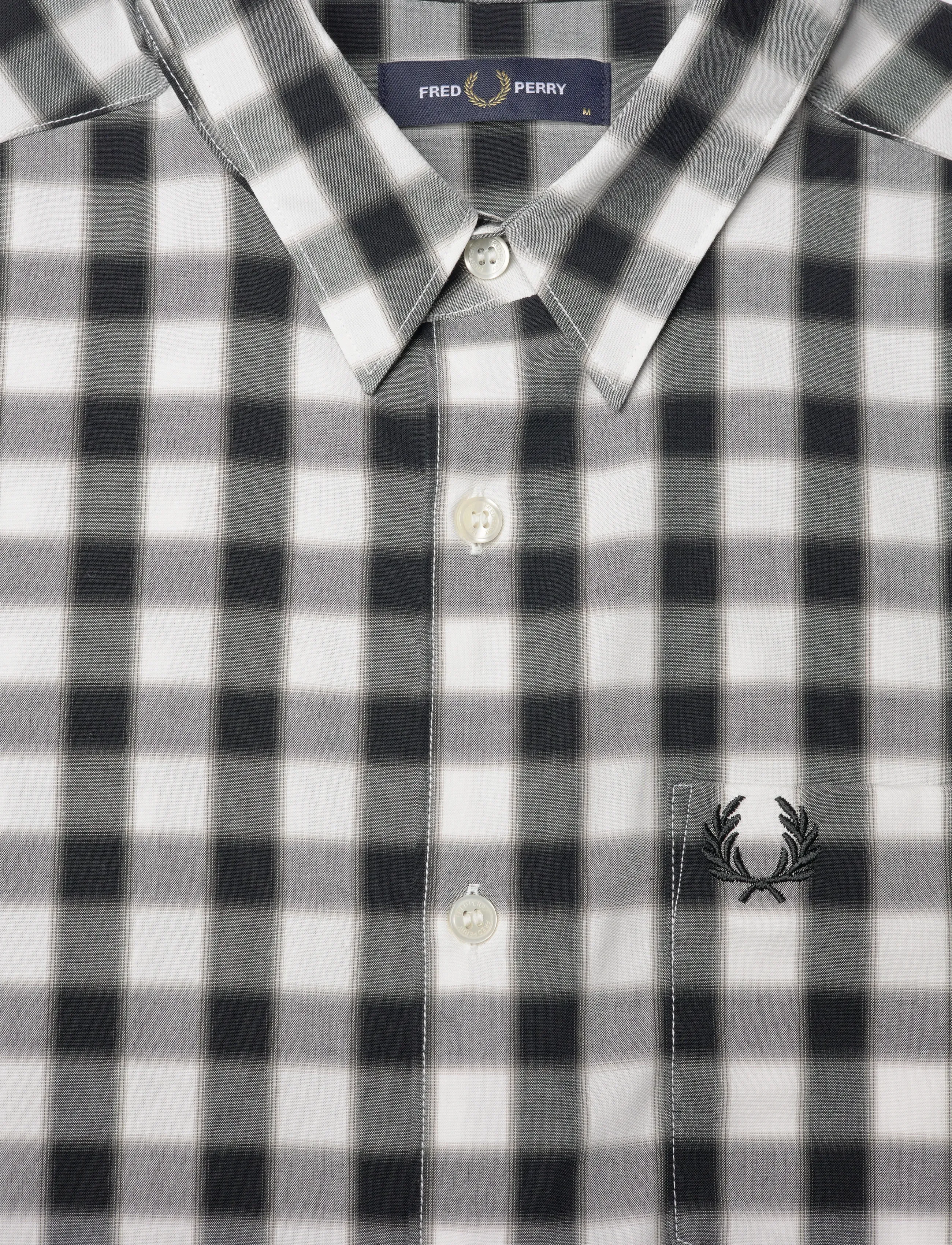 Fred Perry - BLURRED GINGHAM SHIRT - checkered shirts - snow white - 4