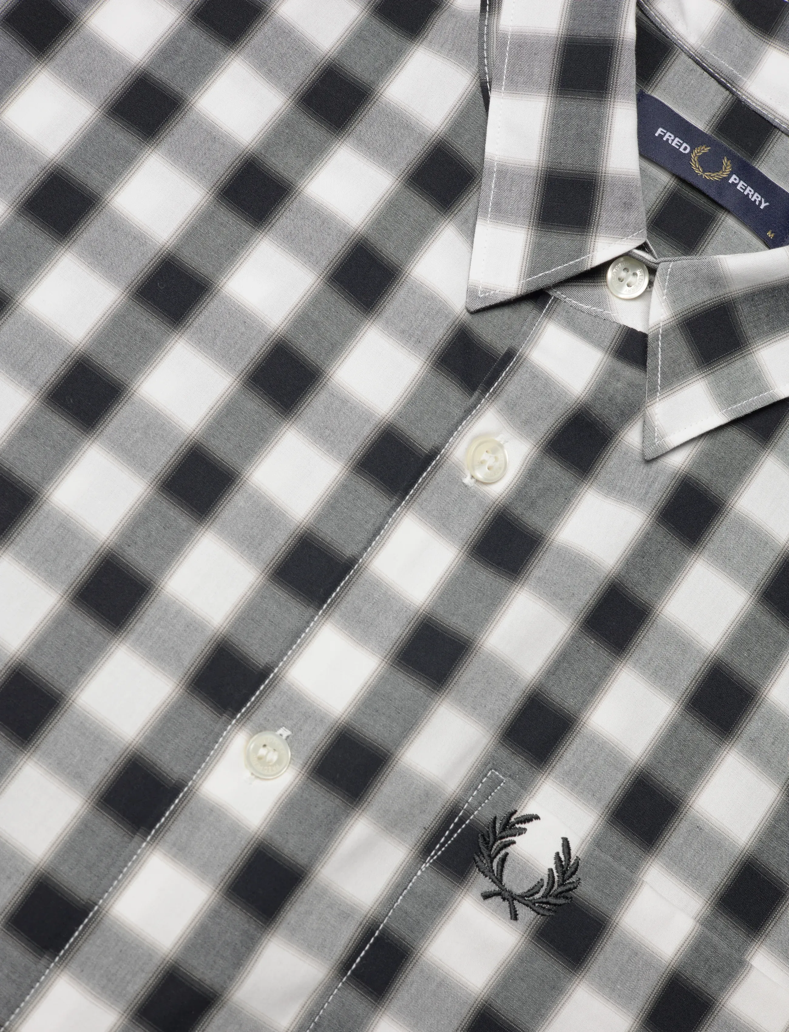 Fred Perry - BLURRED GINGHAM SHIRT - checkered shirts - snow white - 5