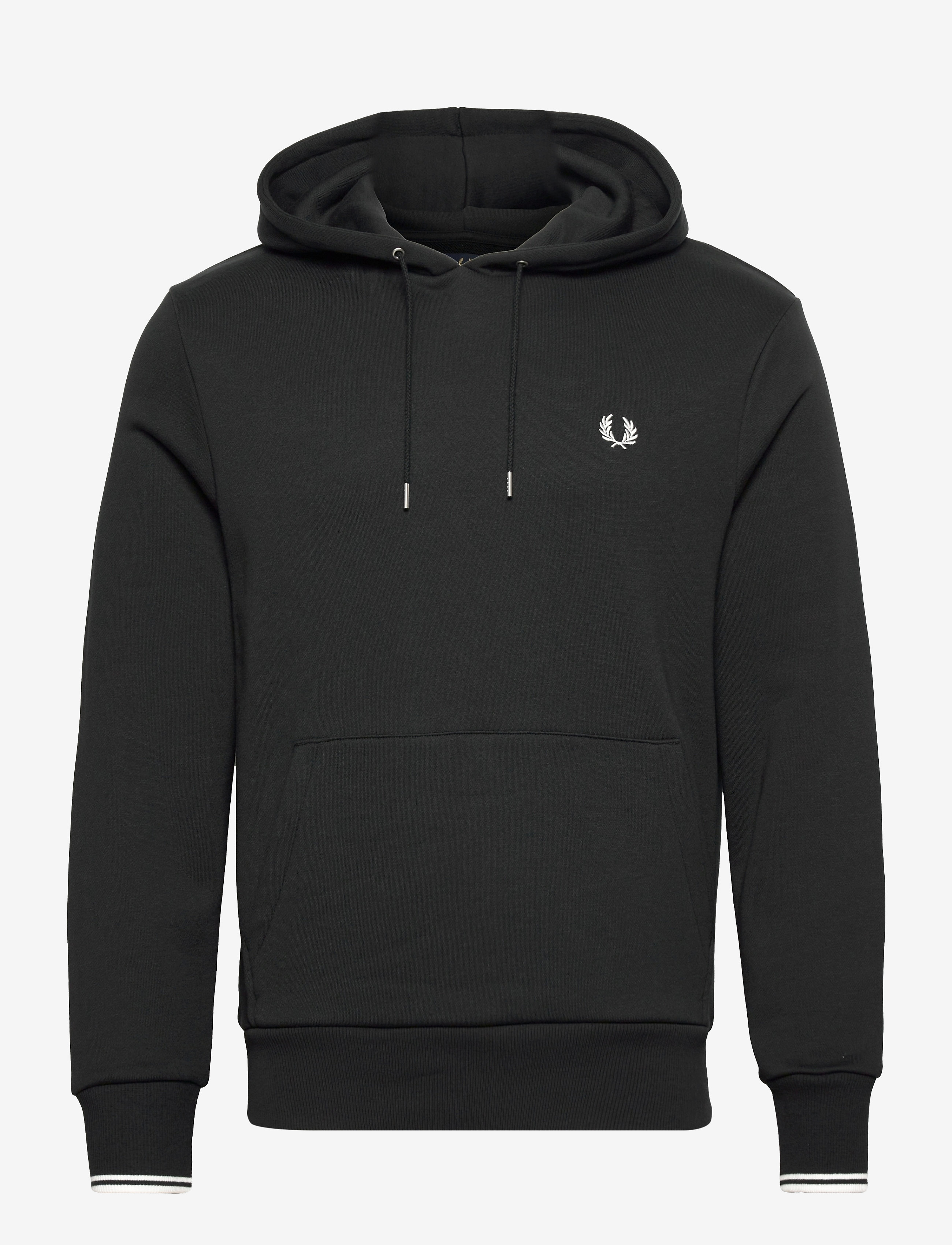 Fred Perry Tipped Hooded Sweatshirt, Mænd, Hættetrøje, Sort, Str: XL