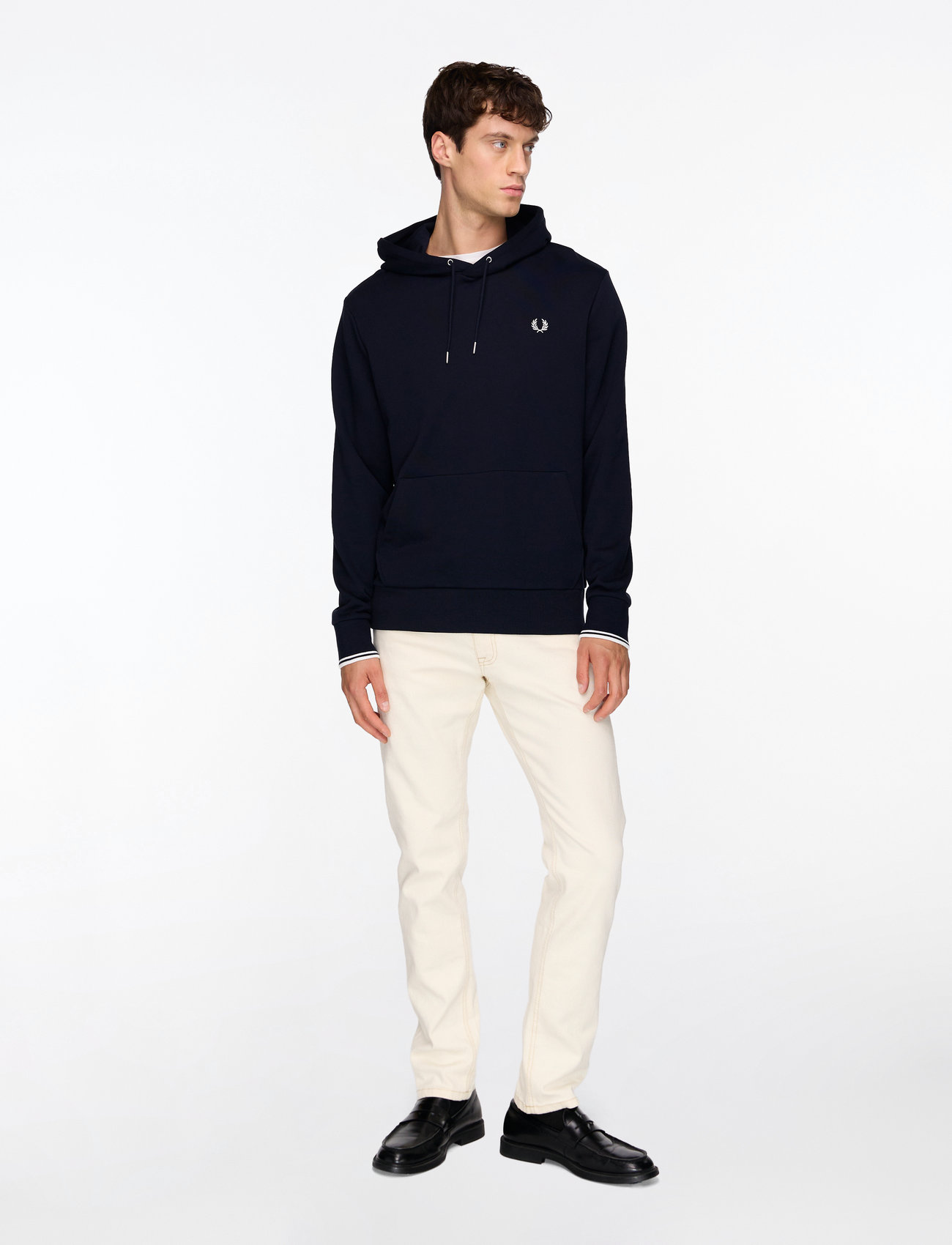 Fred Perry - TIPPED HOODED SWEATSHIRT - hættetrøjer - navy - 2