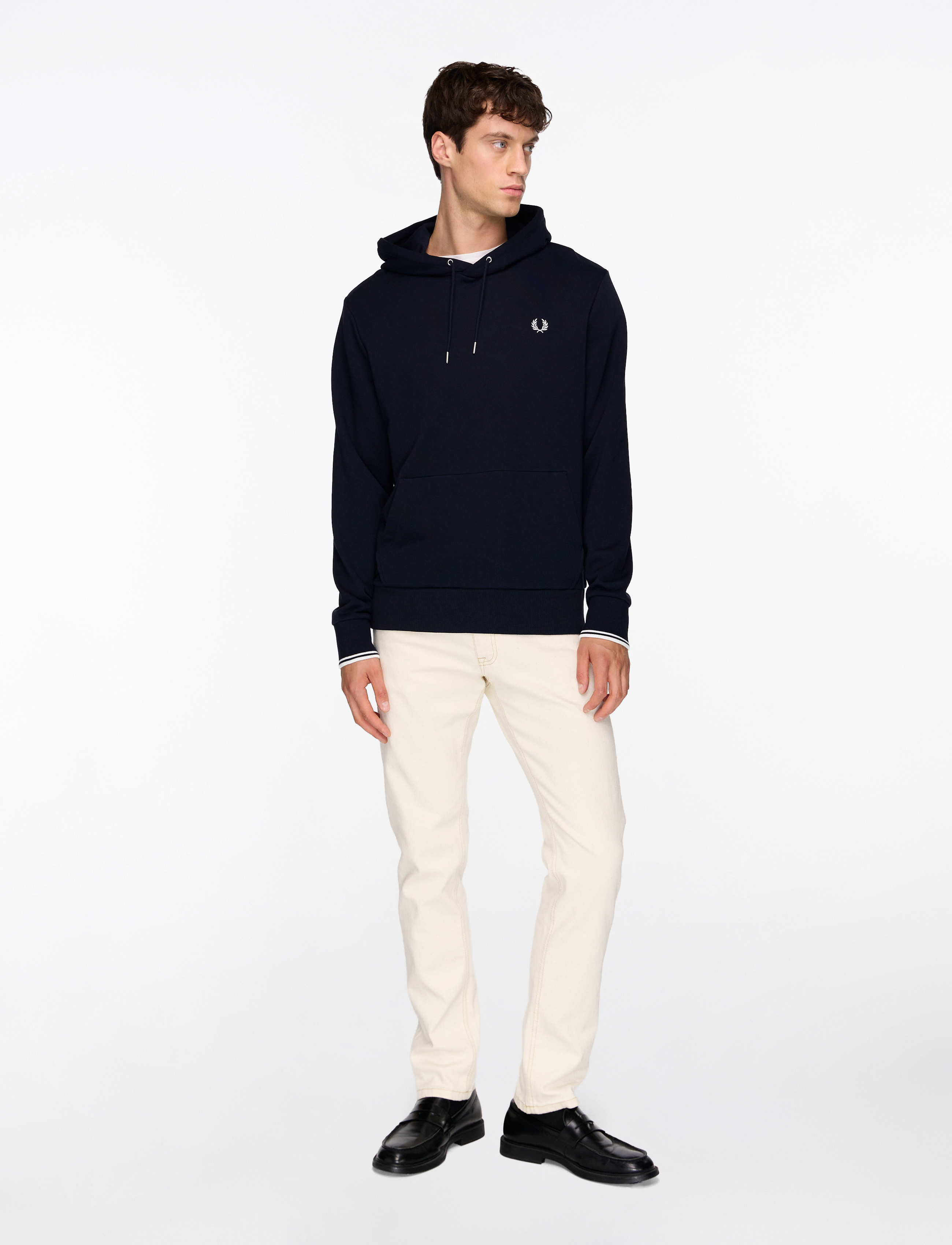 Fred Perry - TIPPED HOODED SWEATSHIRT - džemperi ar kapuci - navy - 2