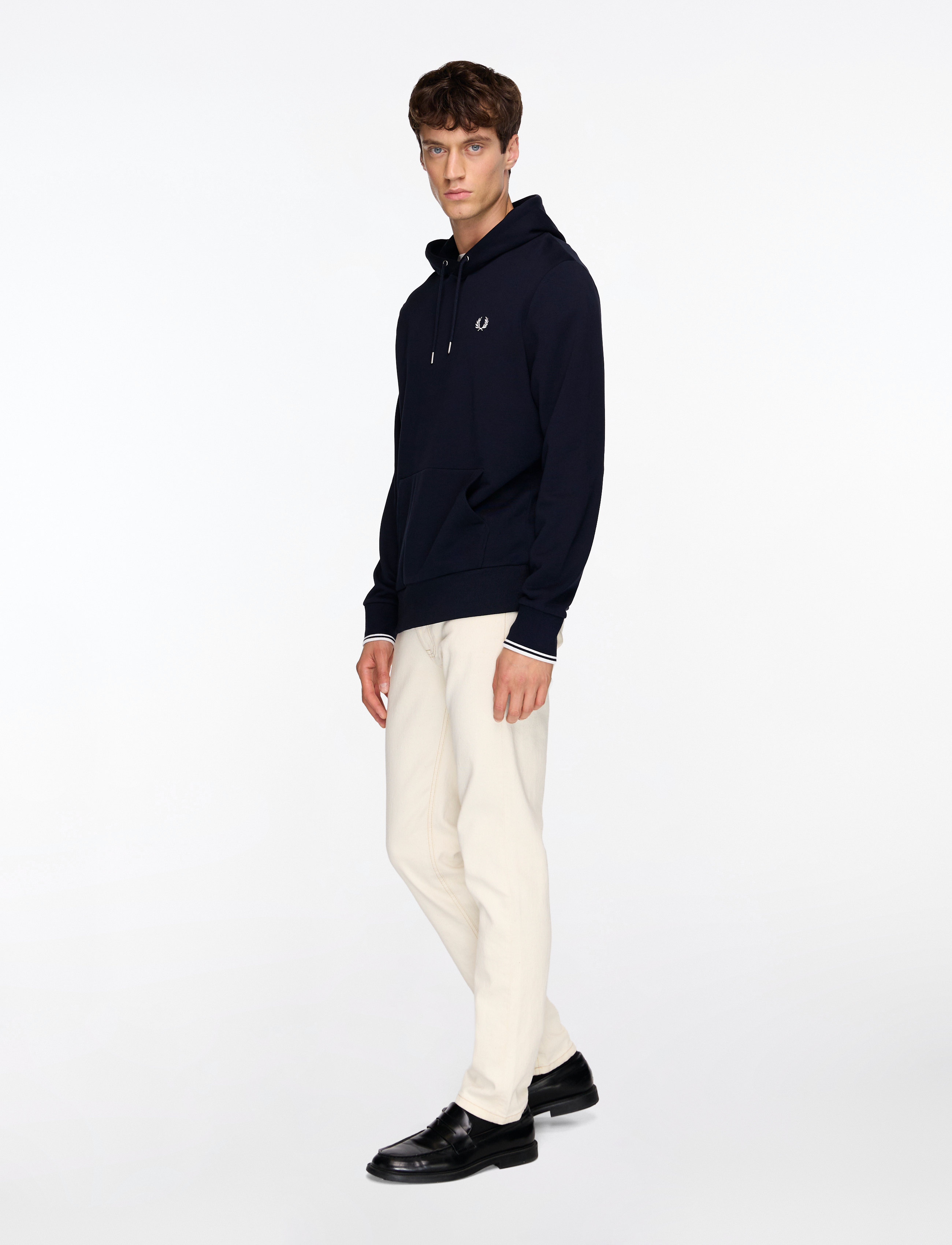 Fred Perry - TIPPED HOODED SWEATSHIRT - džemperi ar kapuci - navy - 3