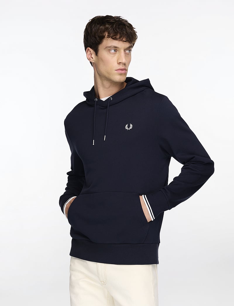 Fred Perry - TIPPED HOODED SWEATSHIRT - hættetrøjer - navy - 0