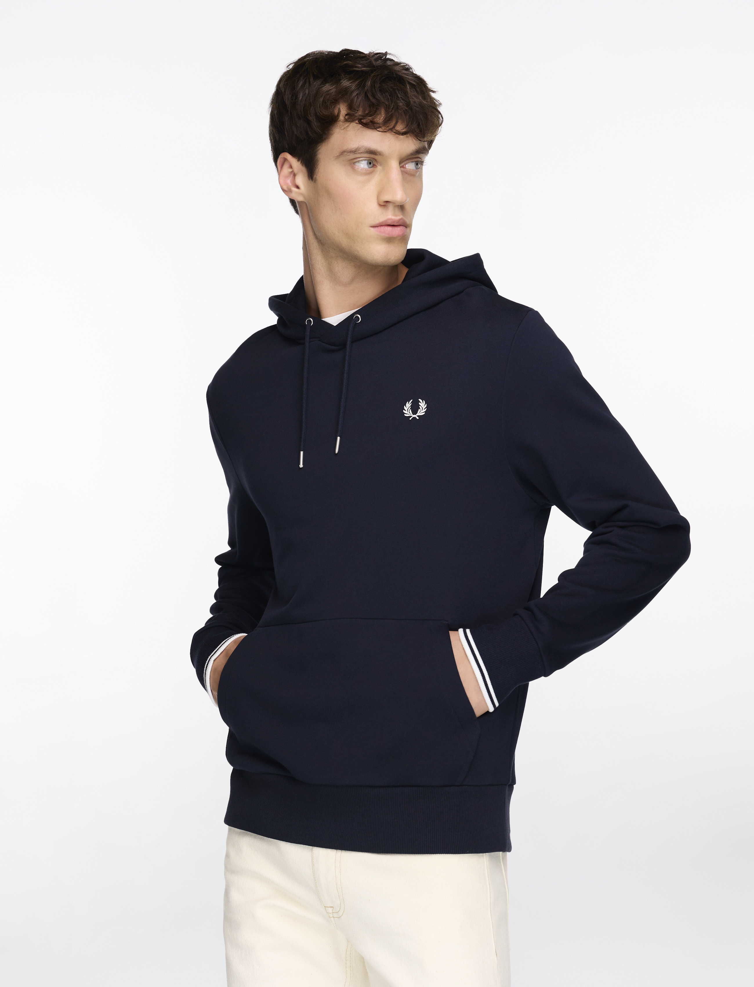 Fred Perry TIPPED HOODED SWEATSHIRT - Kapuzenpullover - NAVY / blue