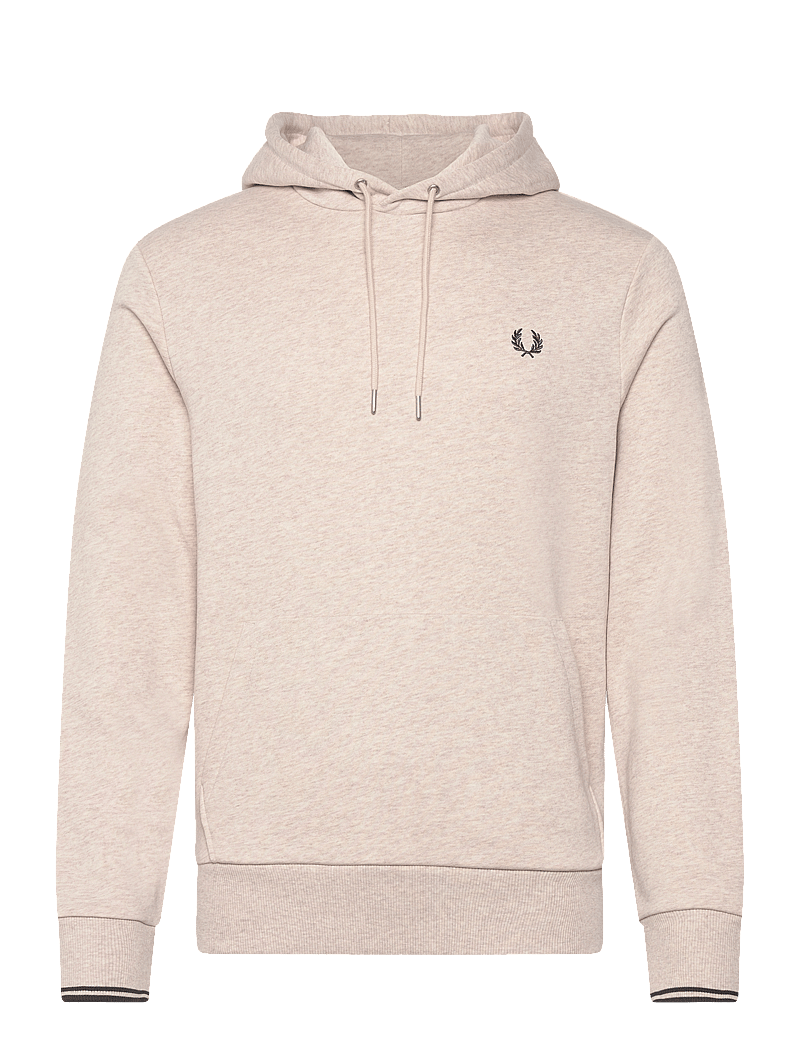 Fred Perry - TIPPED HOODED SWEATSHIRT - hoodies - porridge m/anchor grey - 1