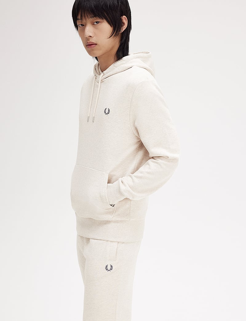 Fred Perry - TIPPED HOODED SWEATSHIRT - hoodies - porridge m/anchor grey - 5