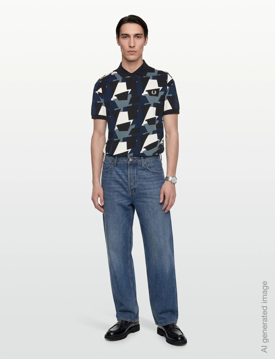 Fred Perry - FRAGMENT PRINT POLO SHIRT - kortärmade pikéer - ecru - 0