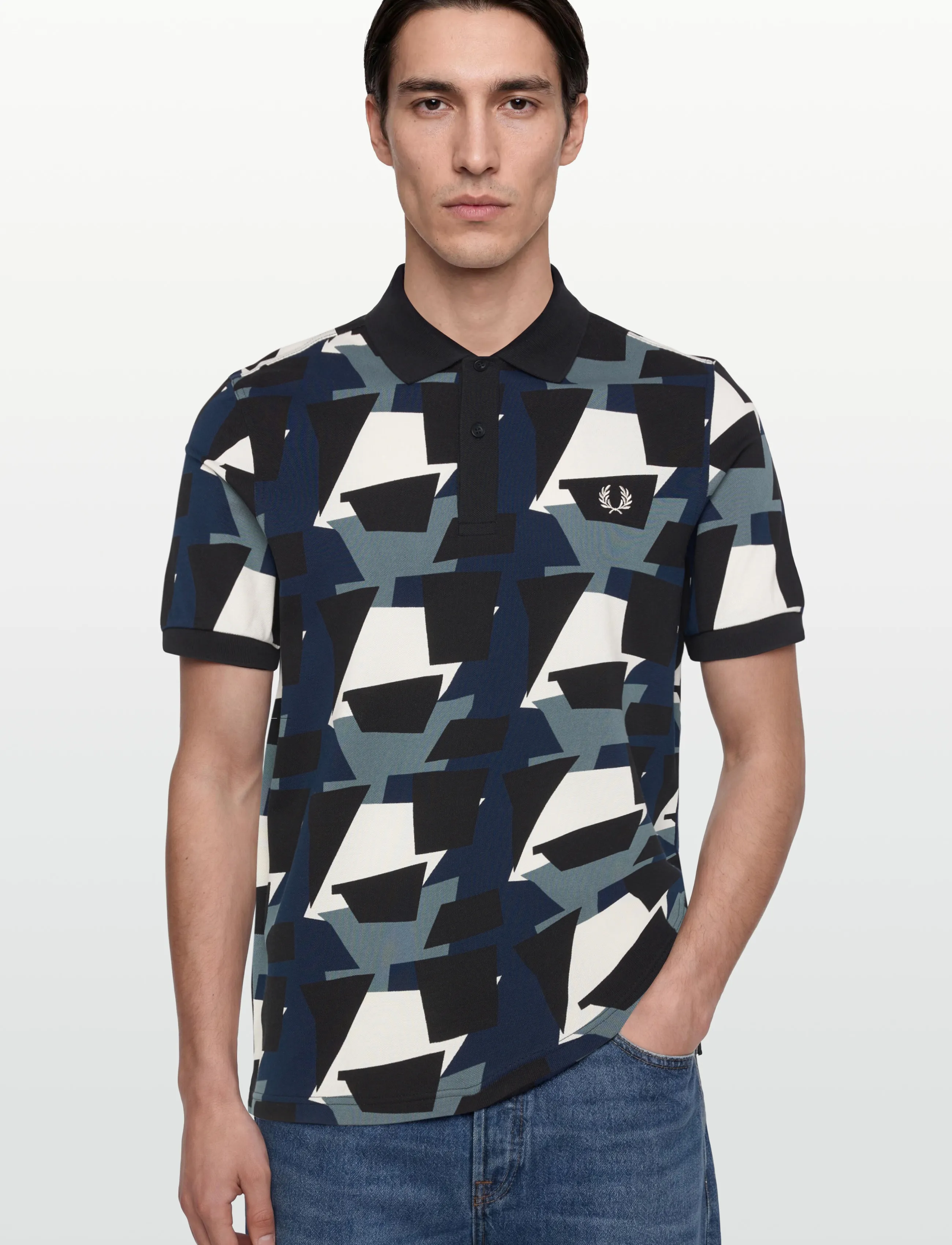 Fred Perry - FRAGMENT PRINT POLO SHIRT - korte mouwen - ecru - 3