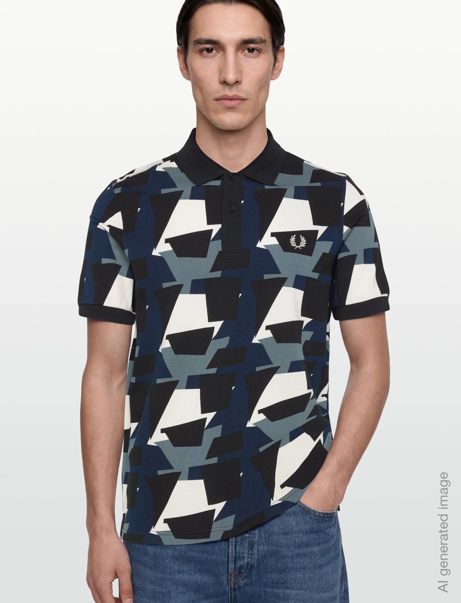 Fred Perry - FRAGMENT PRINT POLO SHIRT - kortärmade pikéer - ecru - 3