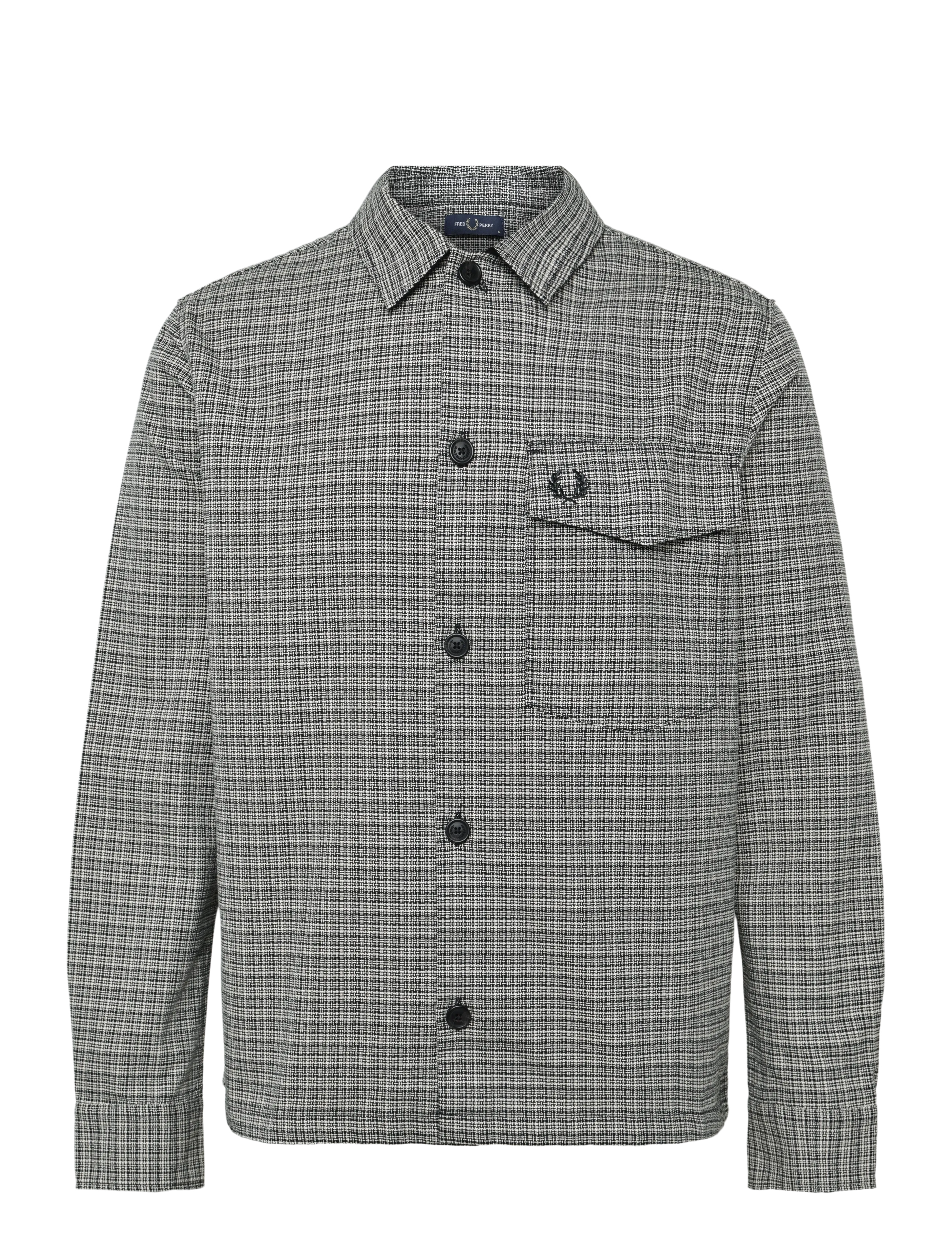 Fred Perry TEXTURED OVERSHIRT - Inspiration - OFF TONE BLACK / black