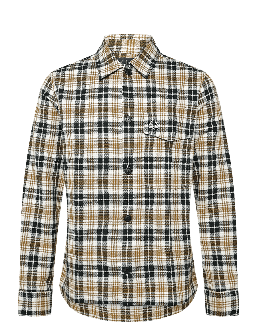 Fred Perry - TEXTURED CHECK OVERSHIRT - flannel-skjorter - ecru - 0