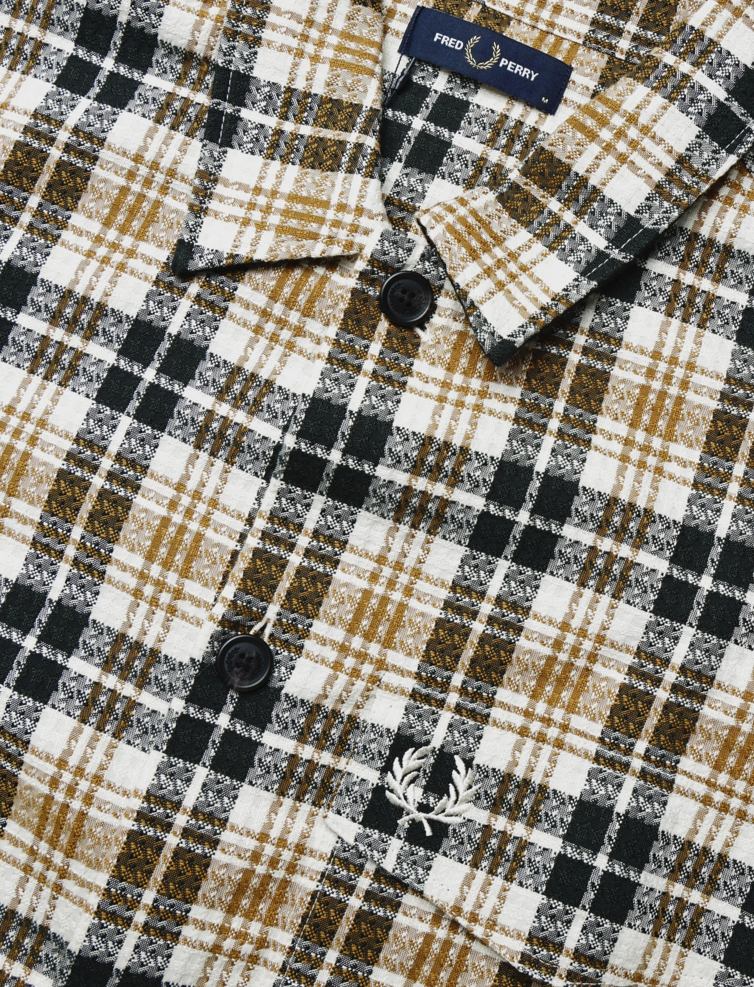 Fred Perry - TEXTURED CHECK OVERSHIRT - ecru - 2