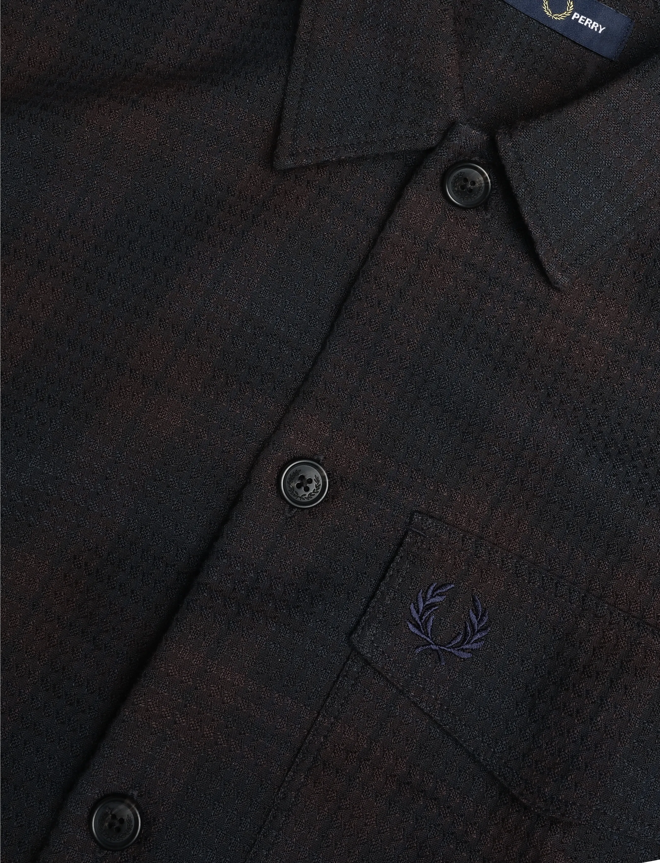 Fred Perry - TEXTURED CHECK OVERSHIRT - flanellskjortor - navy - 2