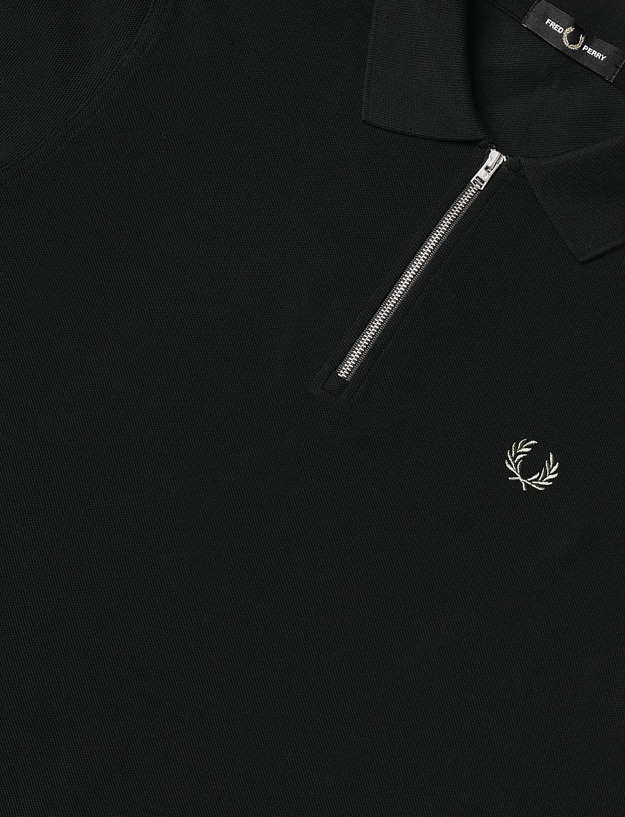 Fred Perry - BOLD TIPPED POLO SHIRT - langärmlige strick-polohemden - black - 4