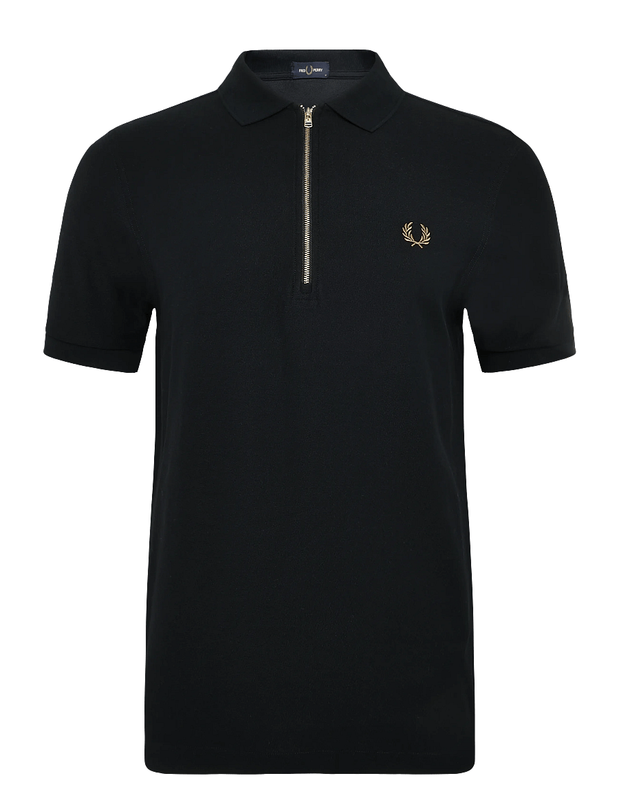 Fred Perry - TIPPED TAPE POLO SHIRT - kortärmade pikéer - black - 1