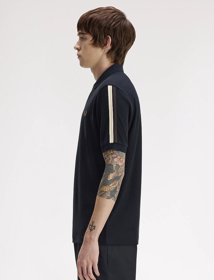 Fred Perry - TIPPED TAPE POLO SHIRT - kortärmade pikéer - black - 3