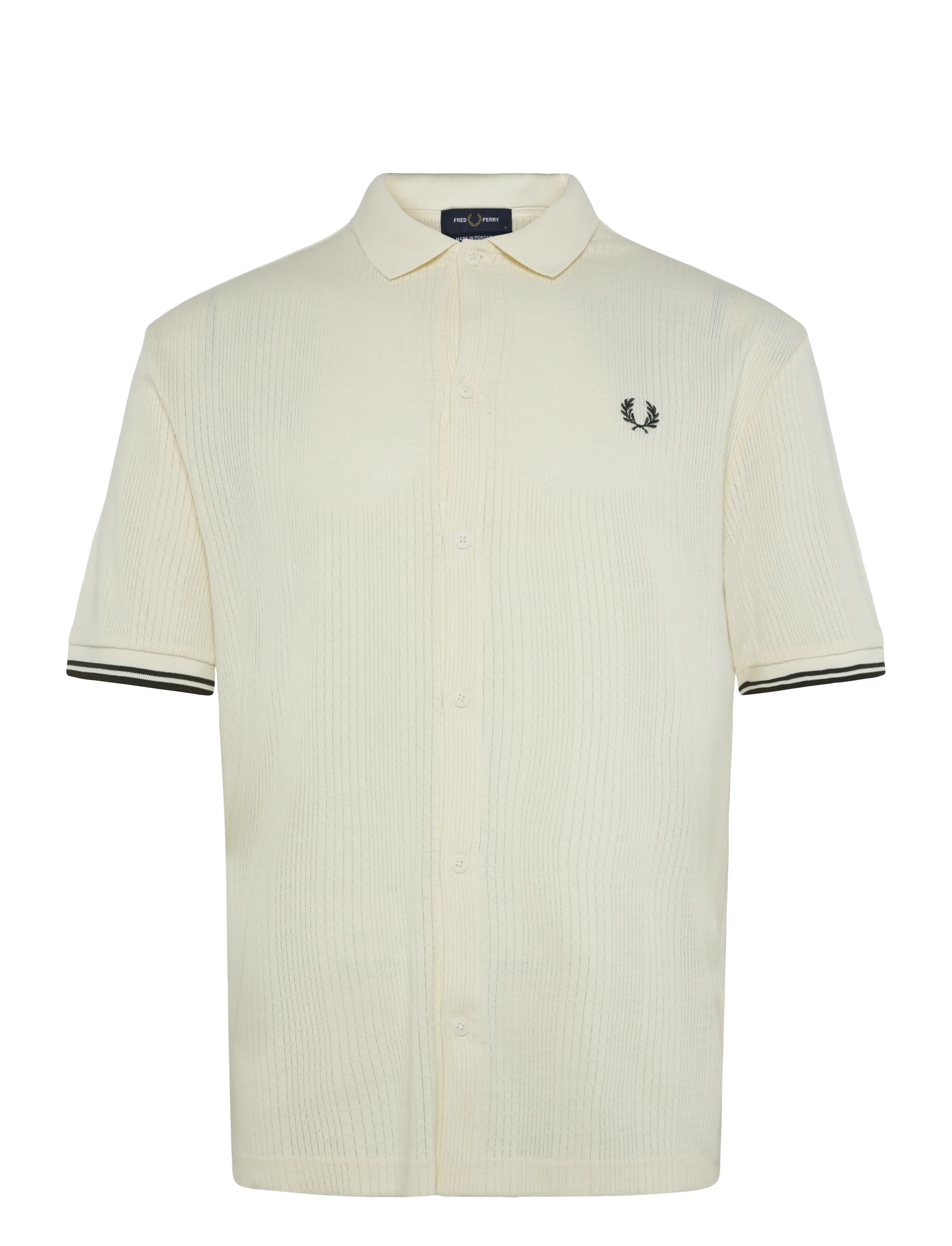 Fred Perry POINTELLE BUTTON POLO - Strik - ECRU / cream