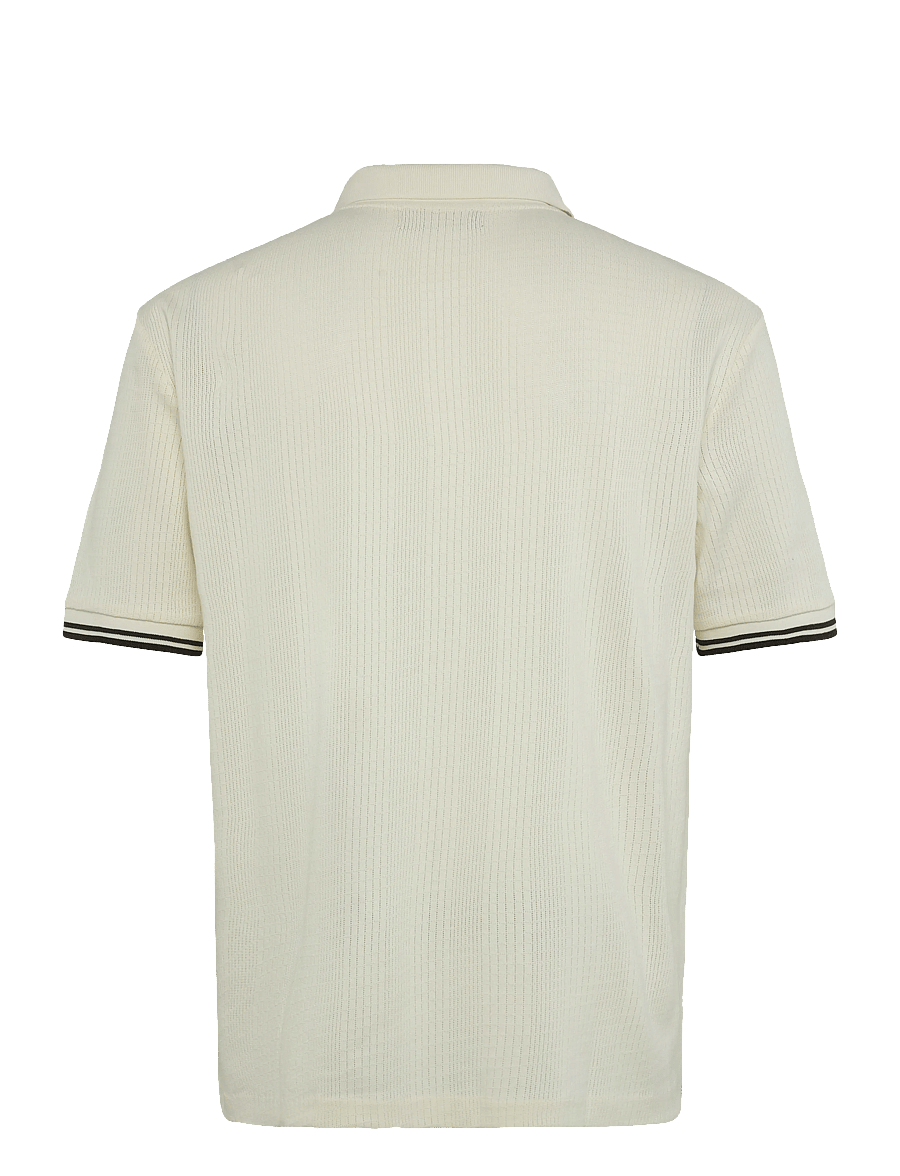 Fred Perry - POINTELLE BUTTON POLO - langärmlige strick-polohemden - ecru - 1