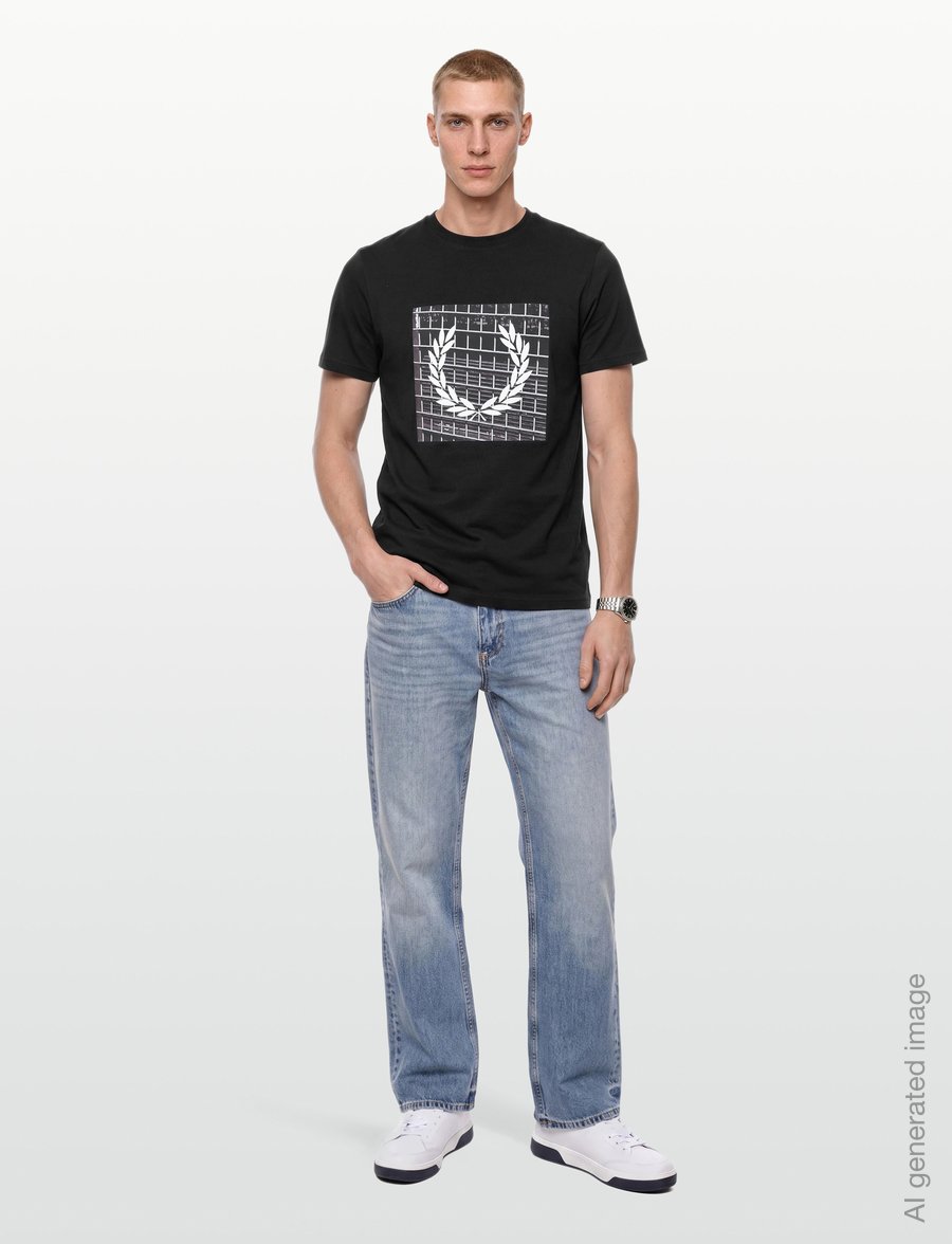 Fred Perry - LAUREL WREATH GRAPHIC TSHIRT - kurzärmelige t-shirts - black - 0