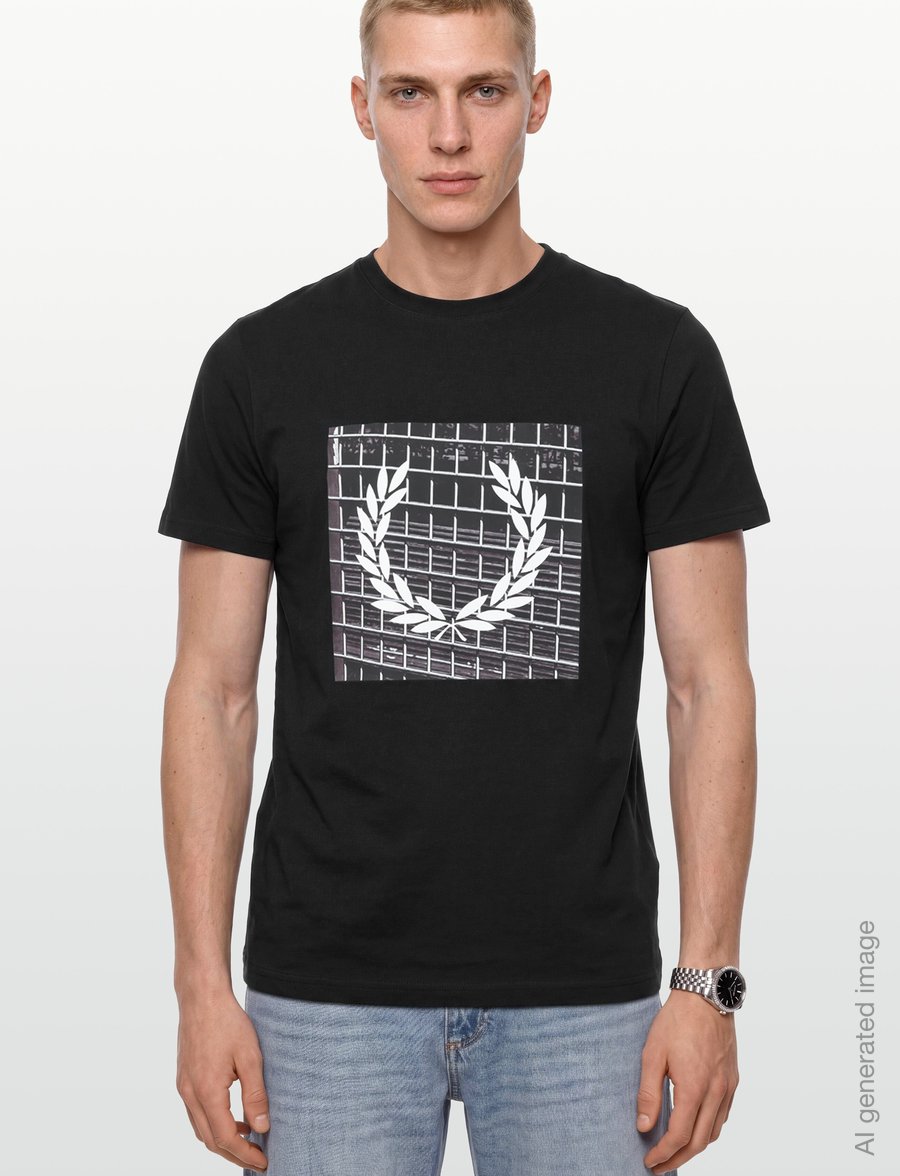 Fred Perry - LAUREL WREATH GRAPHIC TSHIRT - kurzärmelige t-shirts - black - 3