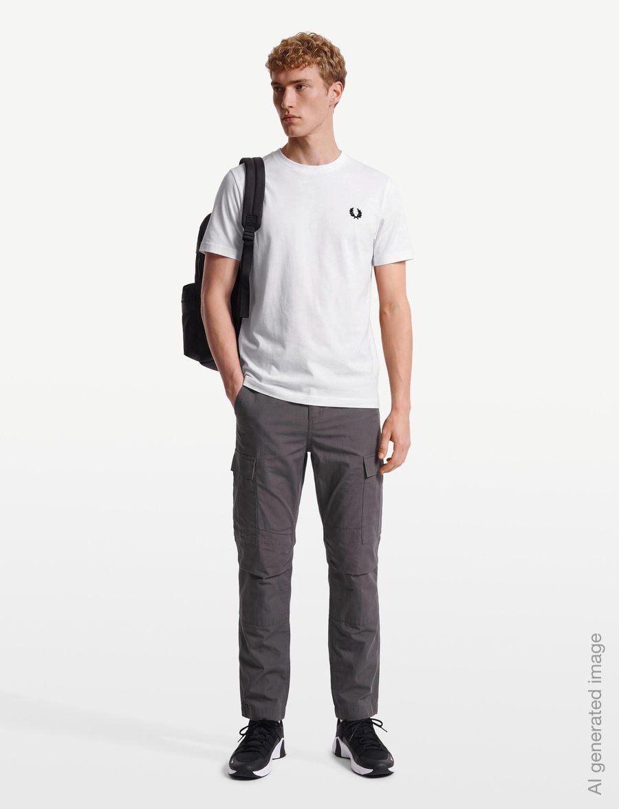 Fred Perry - FRED PERRY SPORTSWEAR TEE - lyhythihaiset - snow white - 0