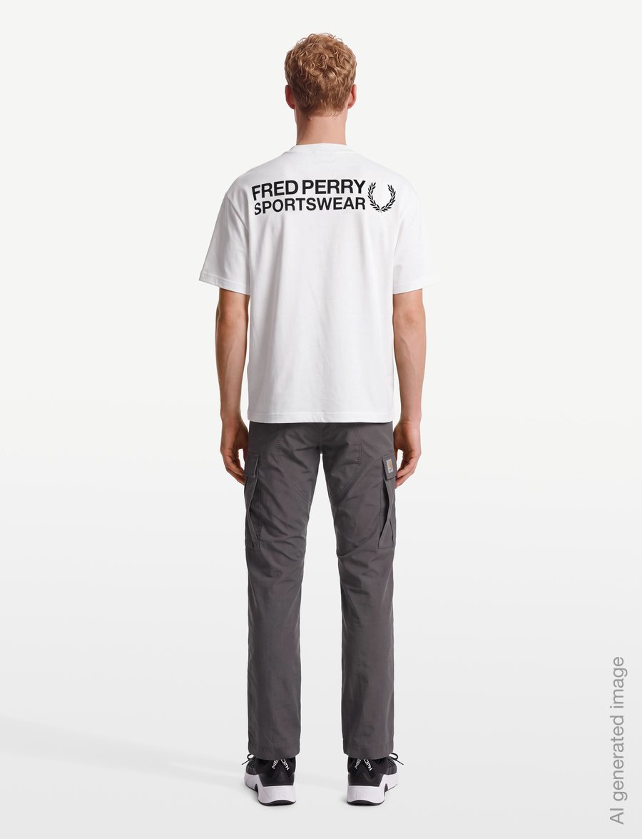 Fred Perry - FRED PERRY SPORTSWEAR TEE - lyhythihaiset - snow white - 4