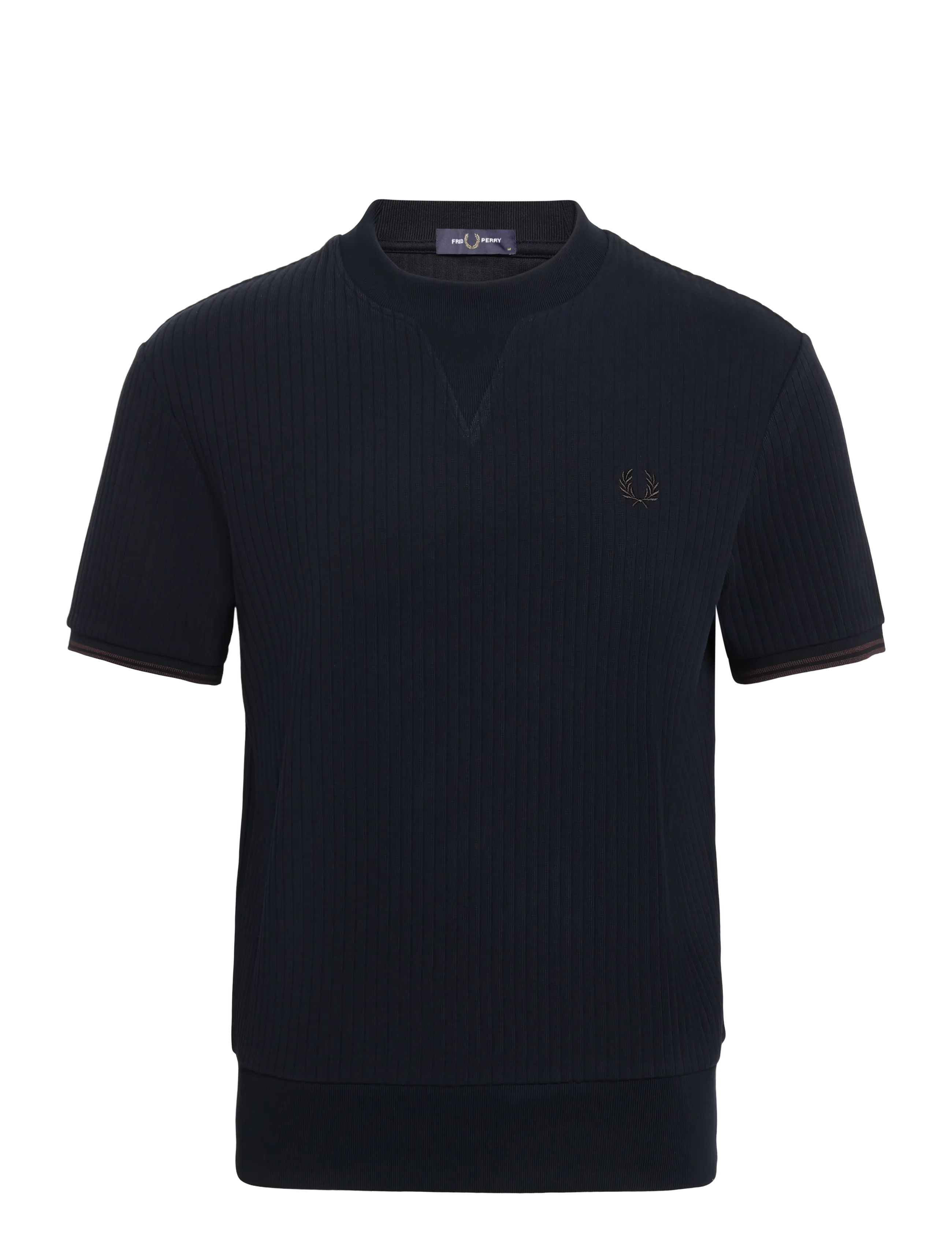 Fred Perry DROP NEEDLE JERSEY T-SHIRT - Nach Stil kaufen - NAVY / navy