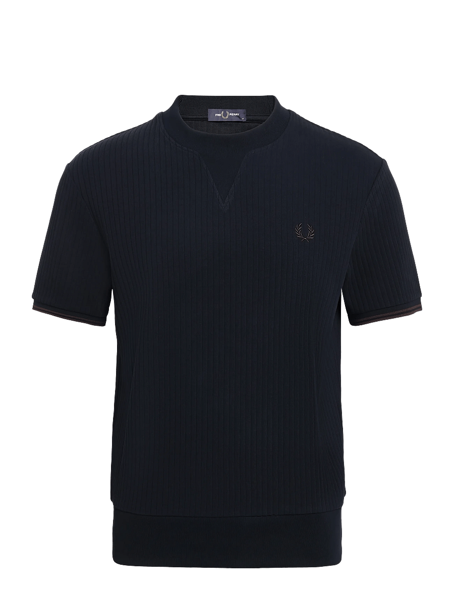 Fred Perry - DROP NEEDLE JERSEY T-SHIRT - kurzärmelige t-shirts - navy - 0
