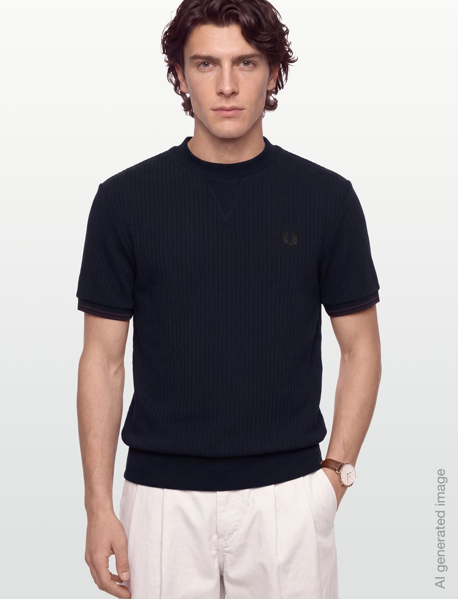 Fred Perry - DROP NEEDLE JERSEY T-SHIRT - kurzärmelige t-shirts - navy - 3