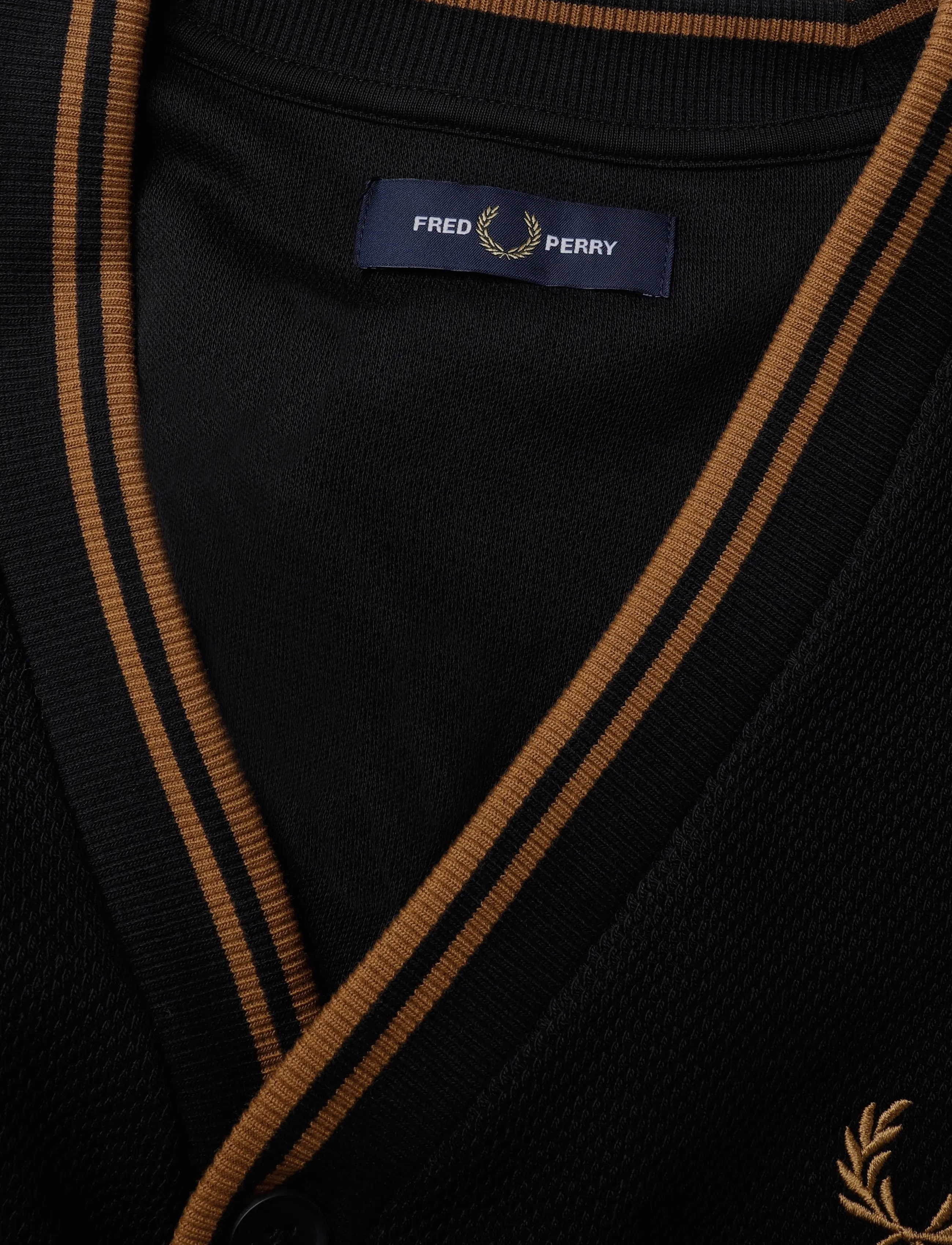 Fred Perry - TIPPED PIQUE CARDIGAN - black - 2