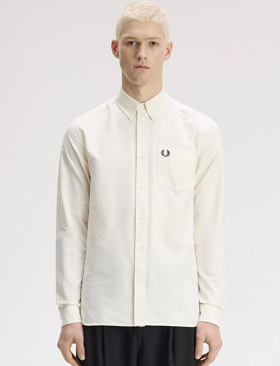 Fred Perry - CONCEALED TIPPED OXFORD SHIRT - oxford shirts - ecru - 0