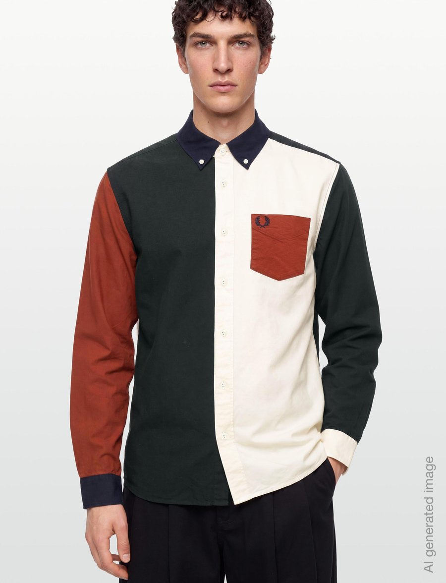 Fred Perry - COLOUR BLOCK OXFORD SHIRT - oxford overhemden - navy - 3