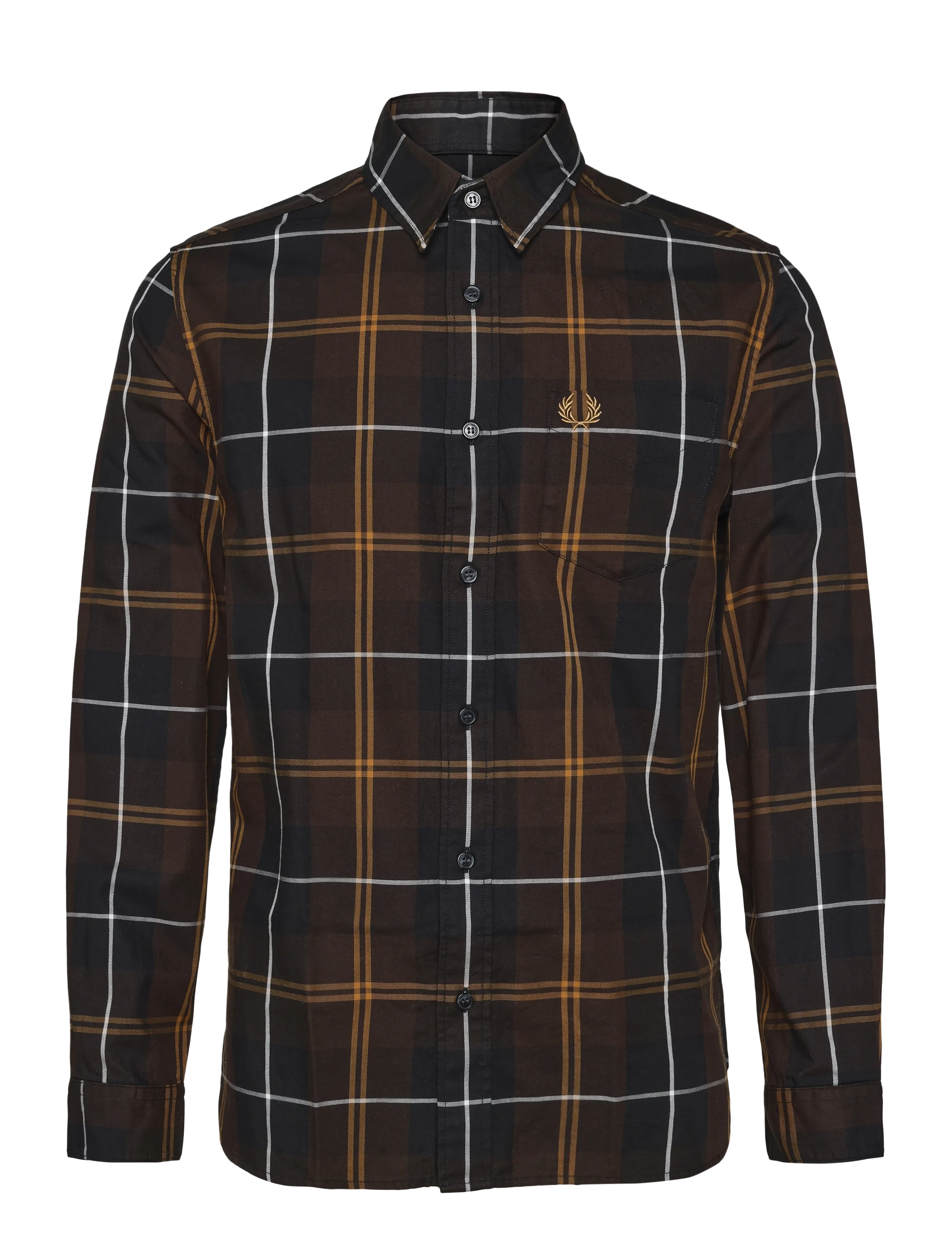 Fred Perry - TWILL TARTAN SHIRT - ruudulised särgid - rich brown - 1
