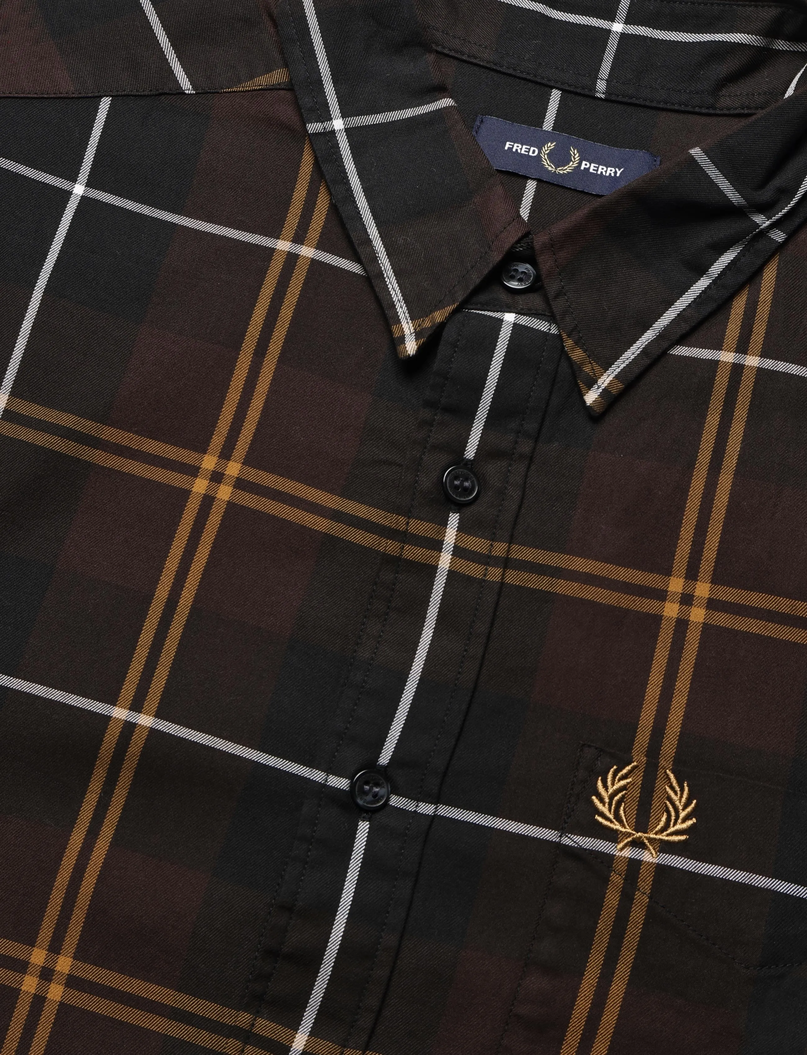 Fred Perry - TWILL TARTAN SHIRT - ruudulised särgid - rich brown - 4
