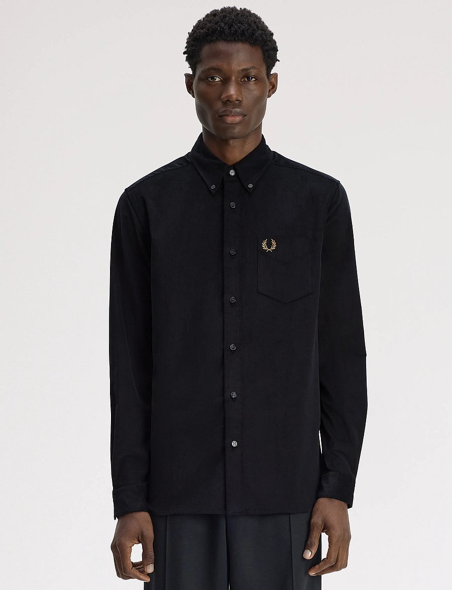 Fred Perry - NEEDLE CORD SHIRT - corduroy shirts - black - 0