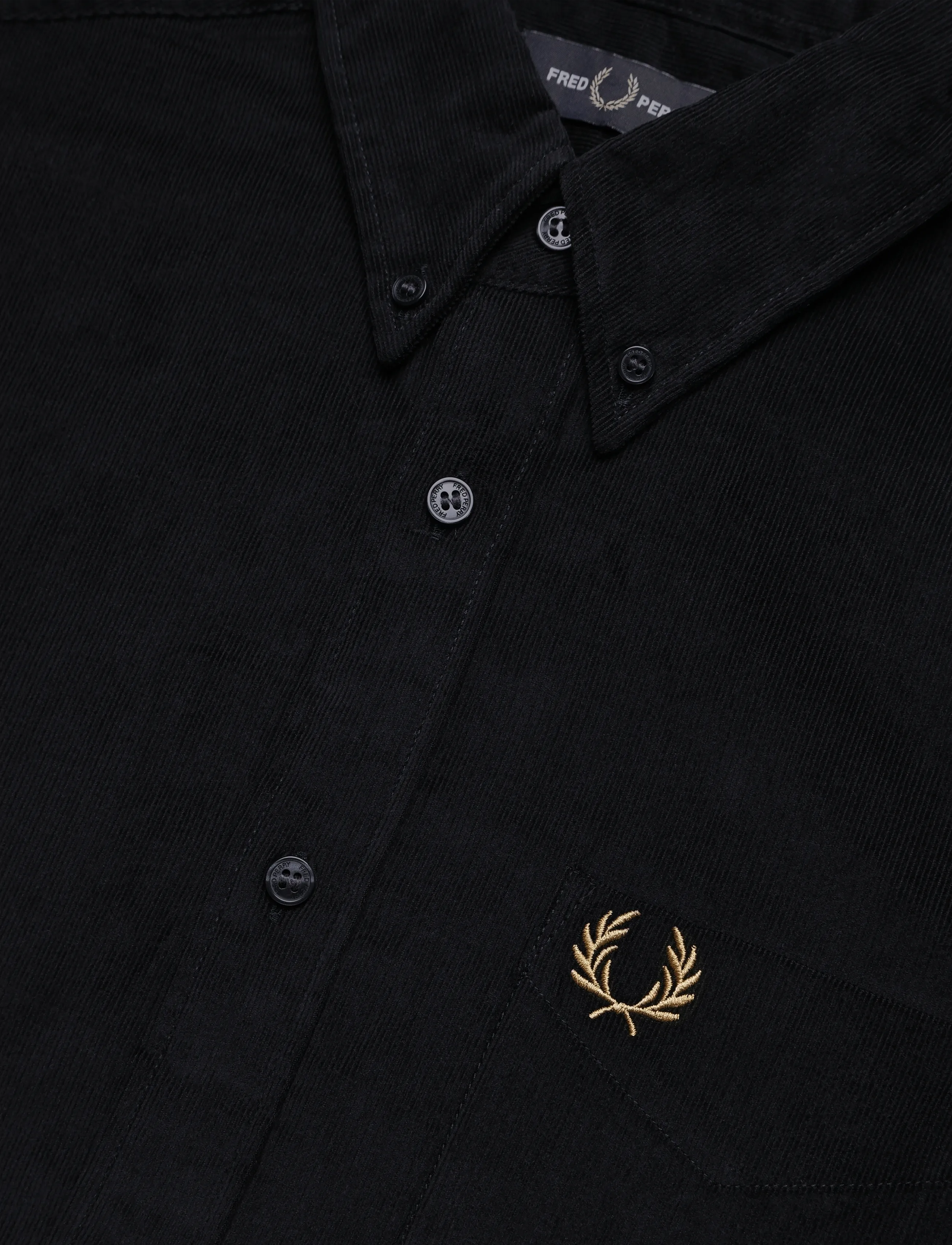 Fred Perry - NEEDLE CORD SHIRT - corduroy shirts - black - 4