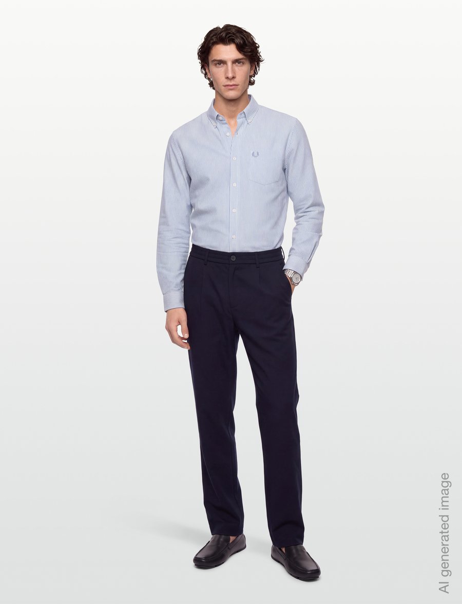 Fred Perry - RELAXED STRIPED OXFORD SHIRT - gestreifte hemden - light smoke - 0