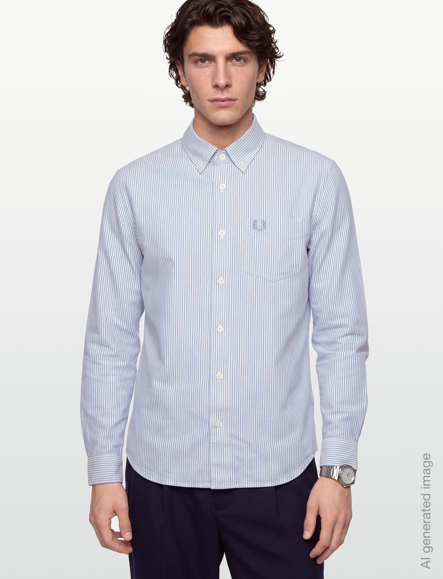 Fred Perry - RELAXED STRIPED OXFORD SHIRT - gestreifte hemden - light smoke - 3