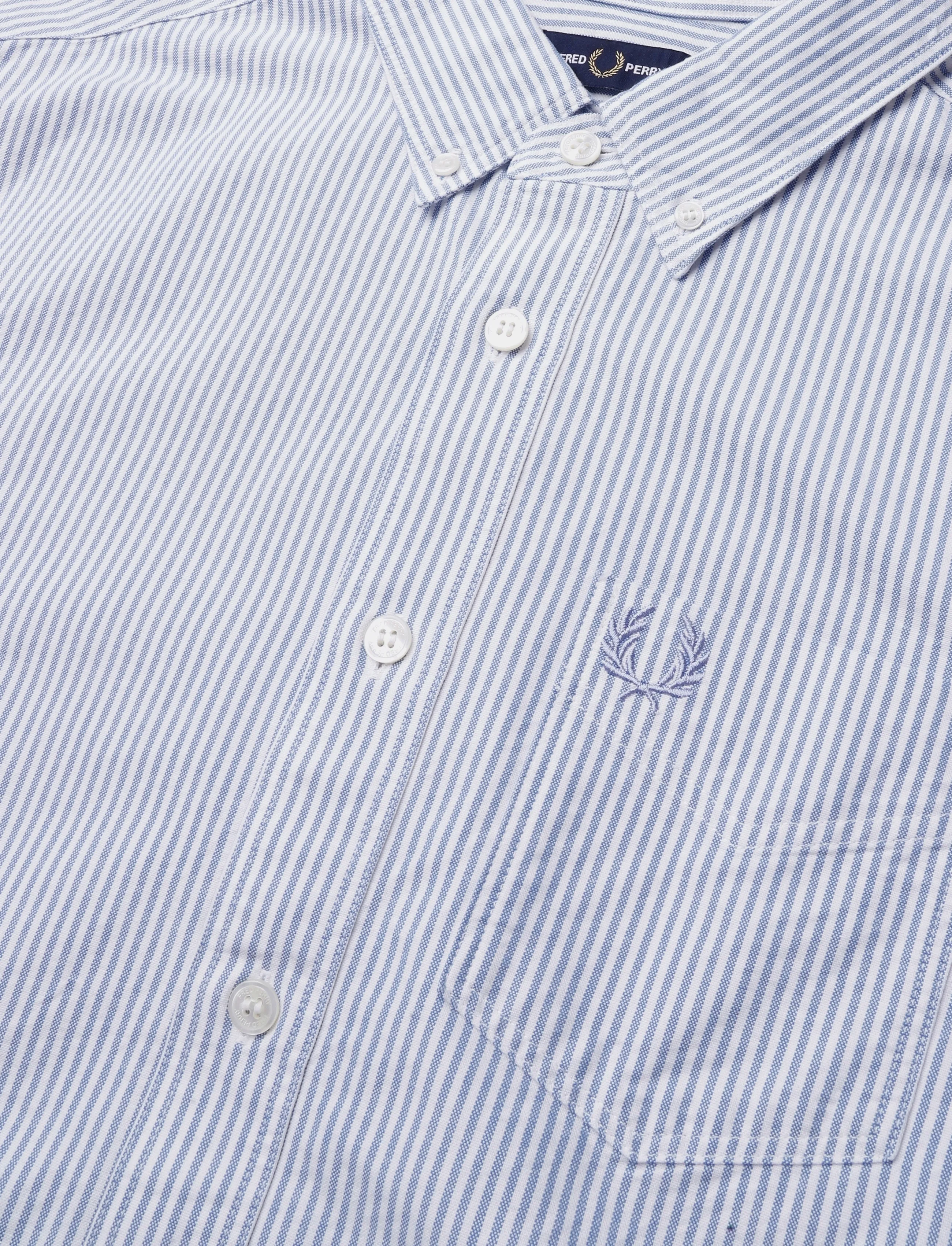Fred Perry - RELAXED STRIPED OXFORD SHIRT - triibulised särgid - light smoke - 2
