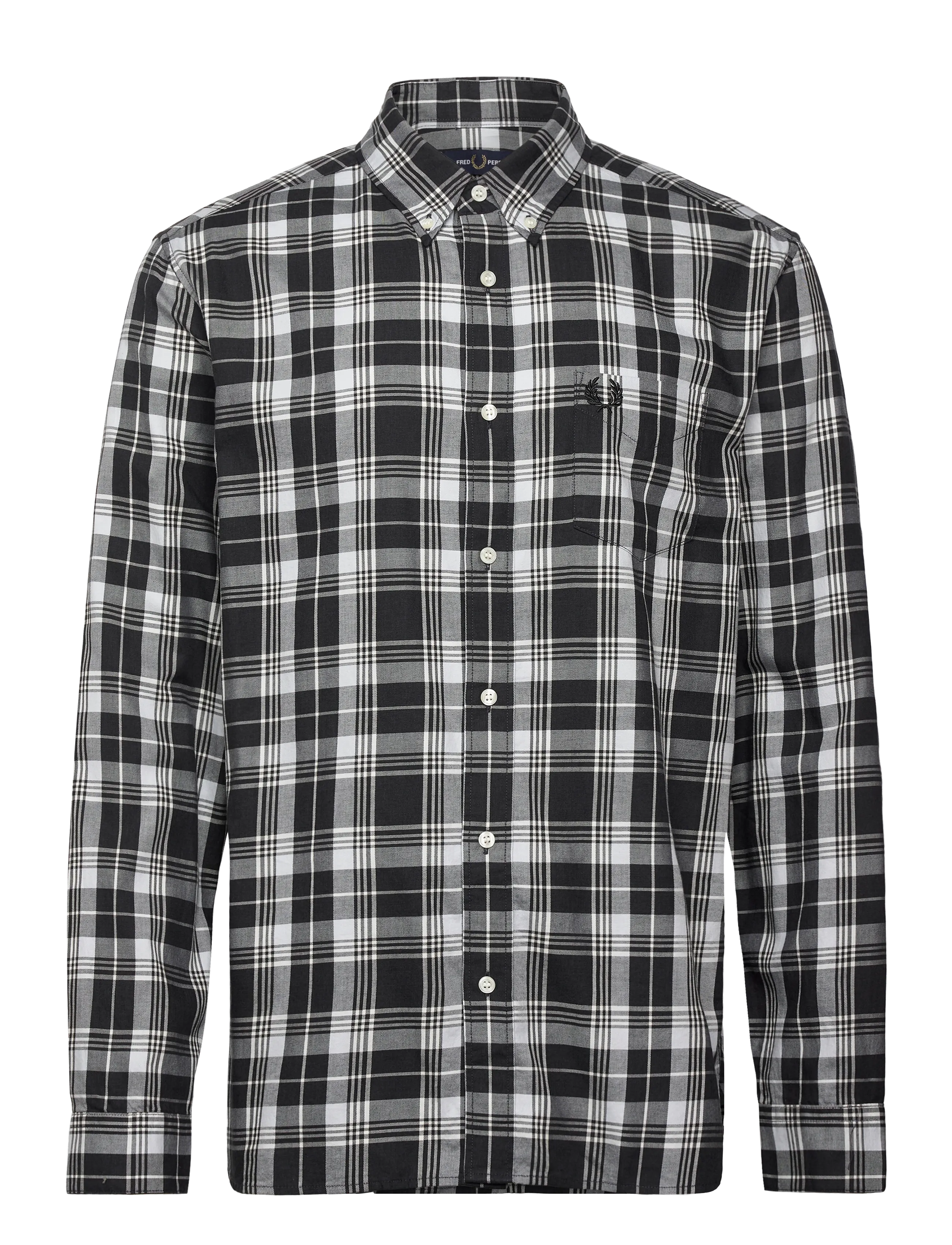 Fred Perry BRUSHED TARTAN SHIRT - Flanell-Hemden - CHARCOAL MARL / grey
