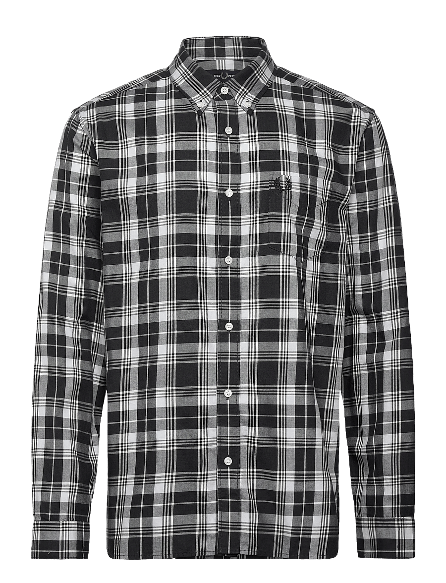 Fred Perry - BRUSHED TARTAN SHIRT - flannel-skjorter - charcoal marl - 0