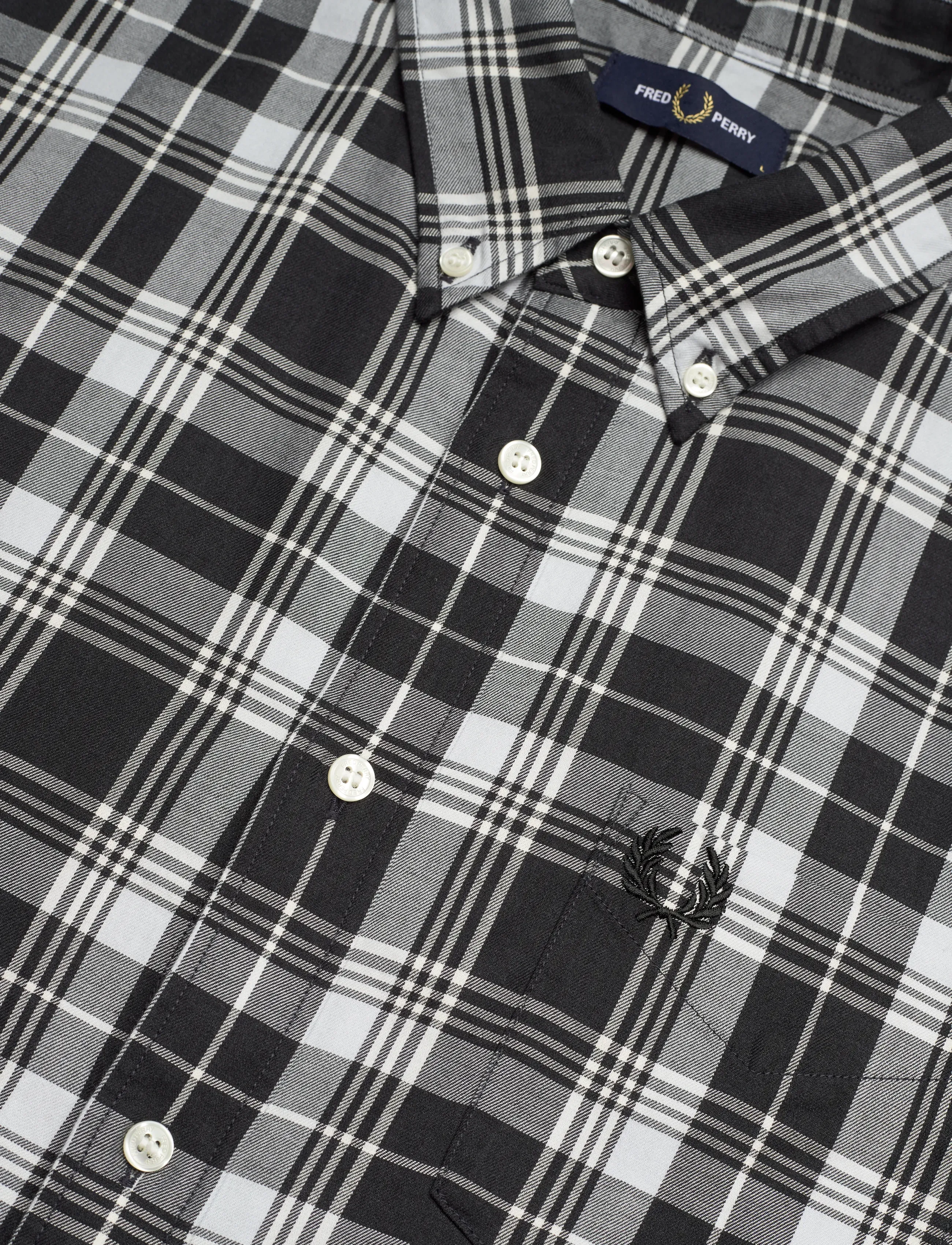 Fred Perry - BRUSHED TARTAN SHIRT - charcoal marl - 3