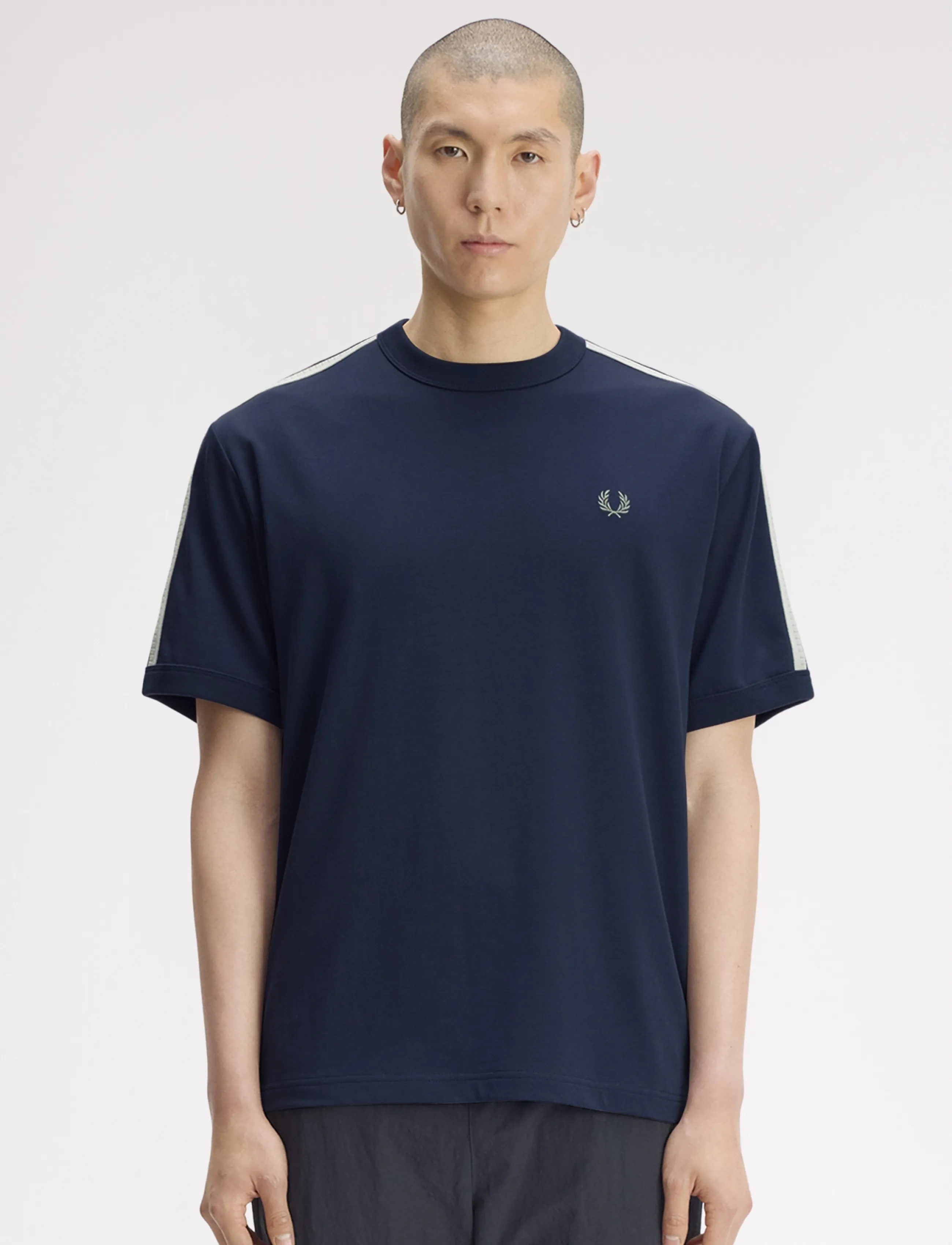 Fred Perry TWO TONE MESH TAPE TEE - Kleidung - DARK AIRFORCE / navy