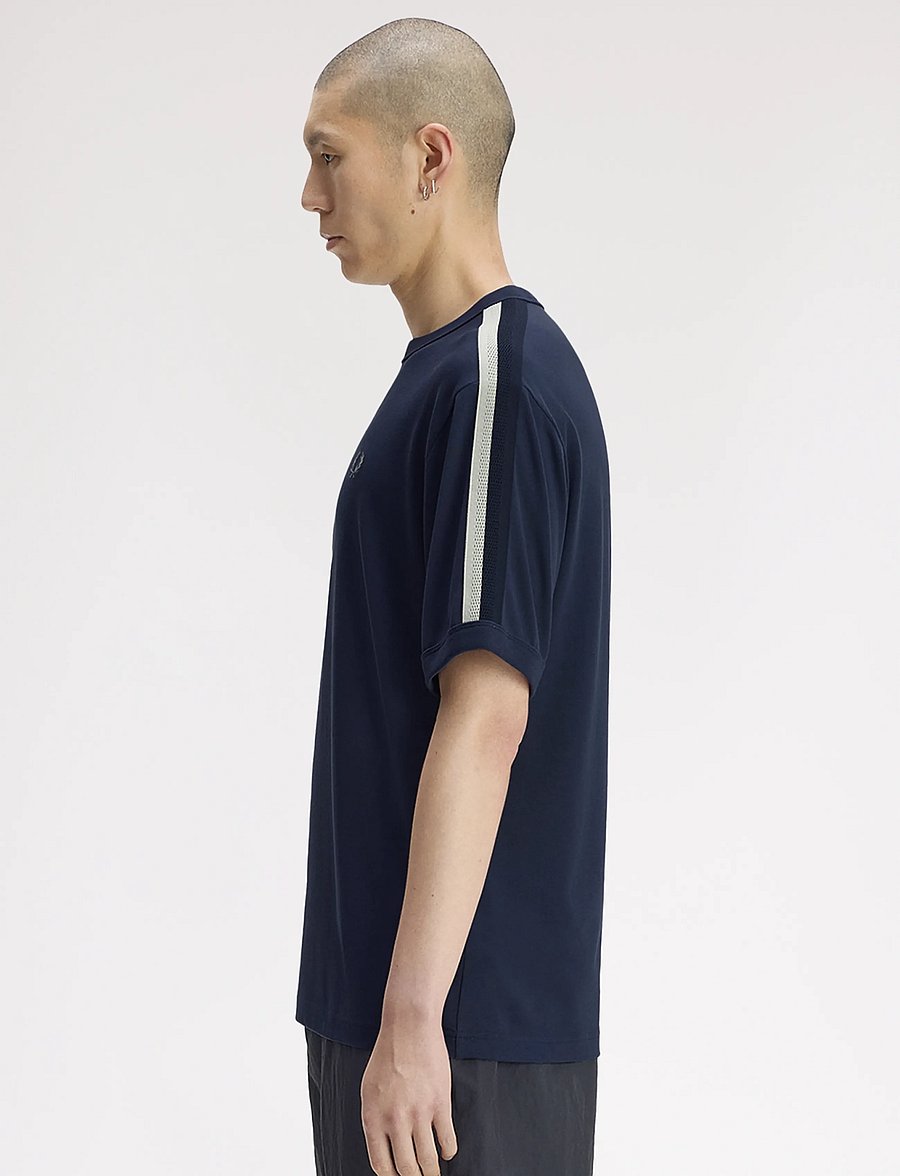 Fred Perry - TWO TONE MESH TAPE TEE - short-sleeved t-shirts - dark airforce - 3