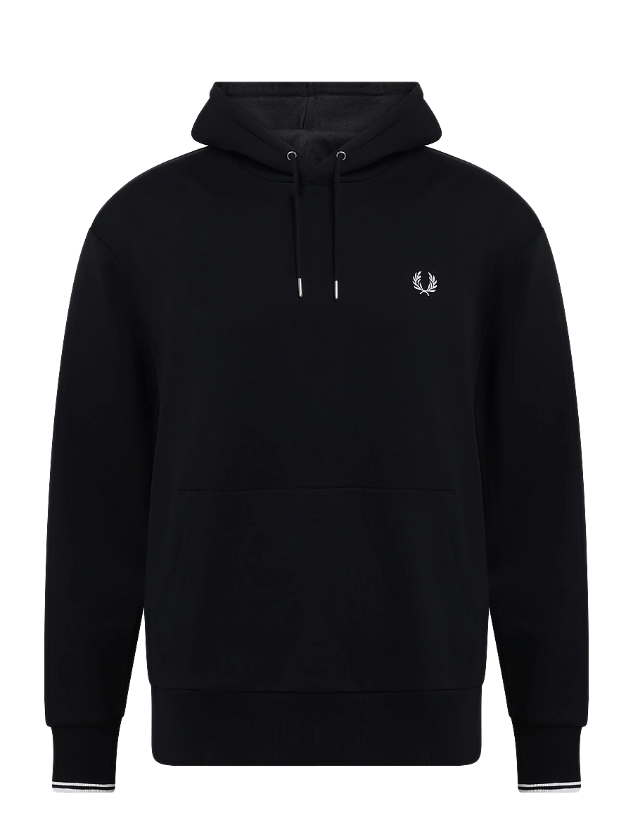 Fred Perry - TIPPED HOODED SWEATSHIRT - hoodies - black - 0
