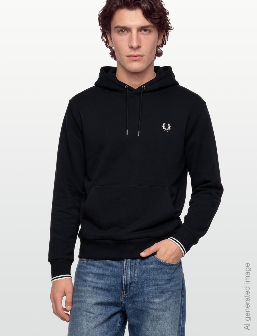 Fred Perry - TIPPED HOODED SWEATSHIRT - kapuzenpullover - black - 3
